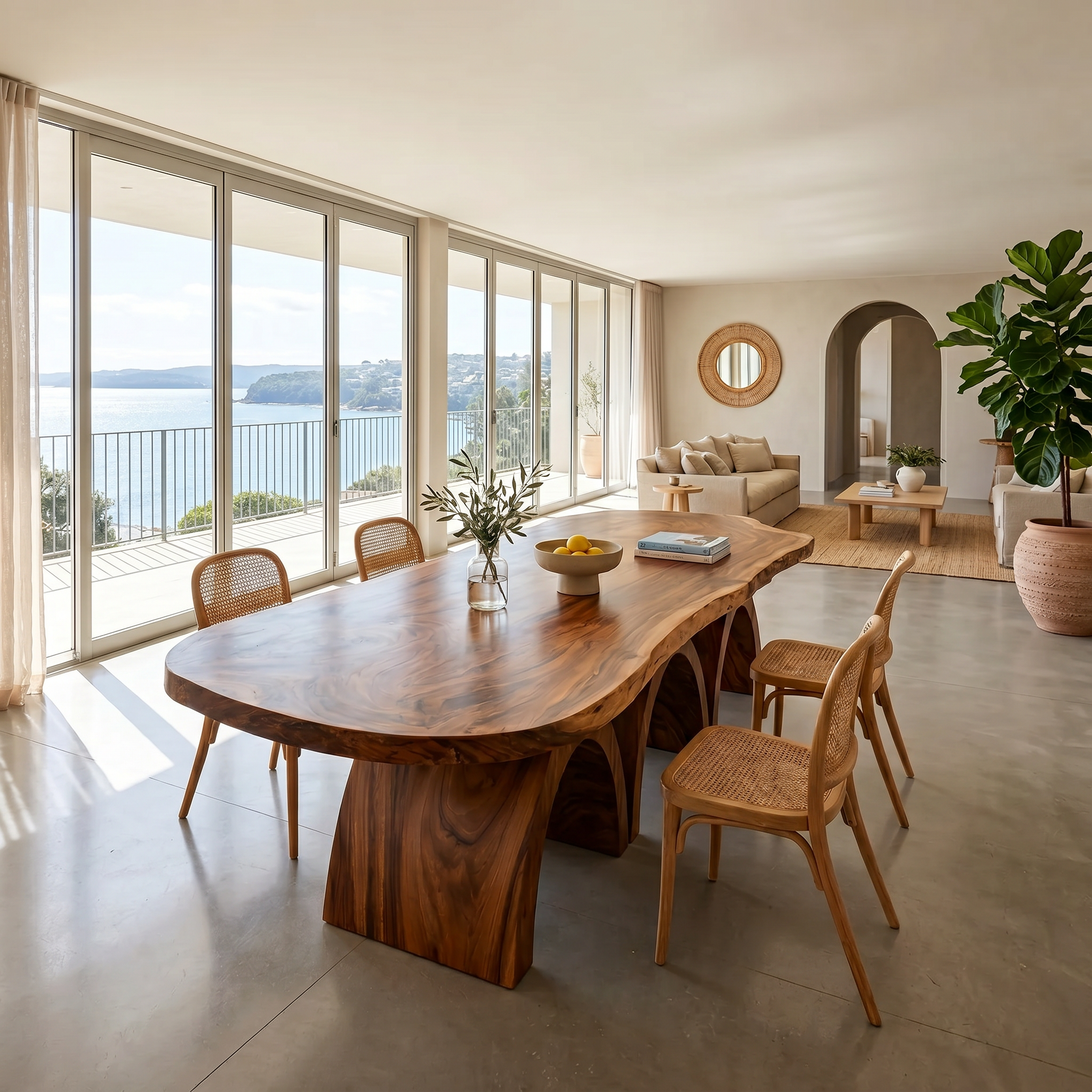 Scandinavian Live Edge Dining Table For Open Dining Area SILDTTNDN017