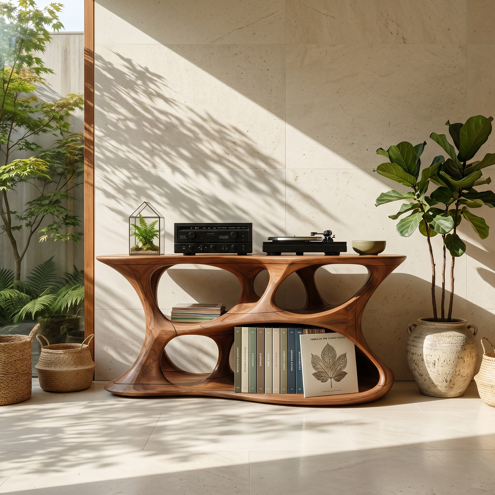 Minimalist Vinyl Storage Stand For Studio Living Space SILDTTNRPT027