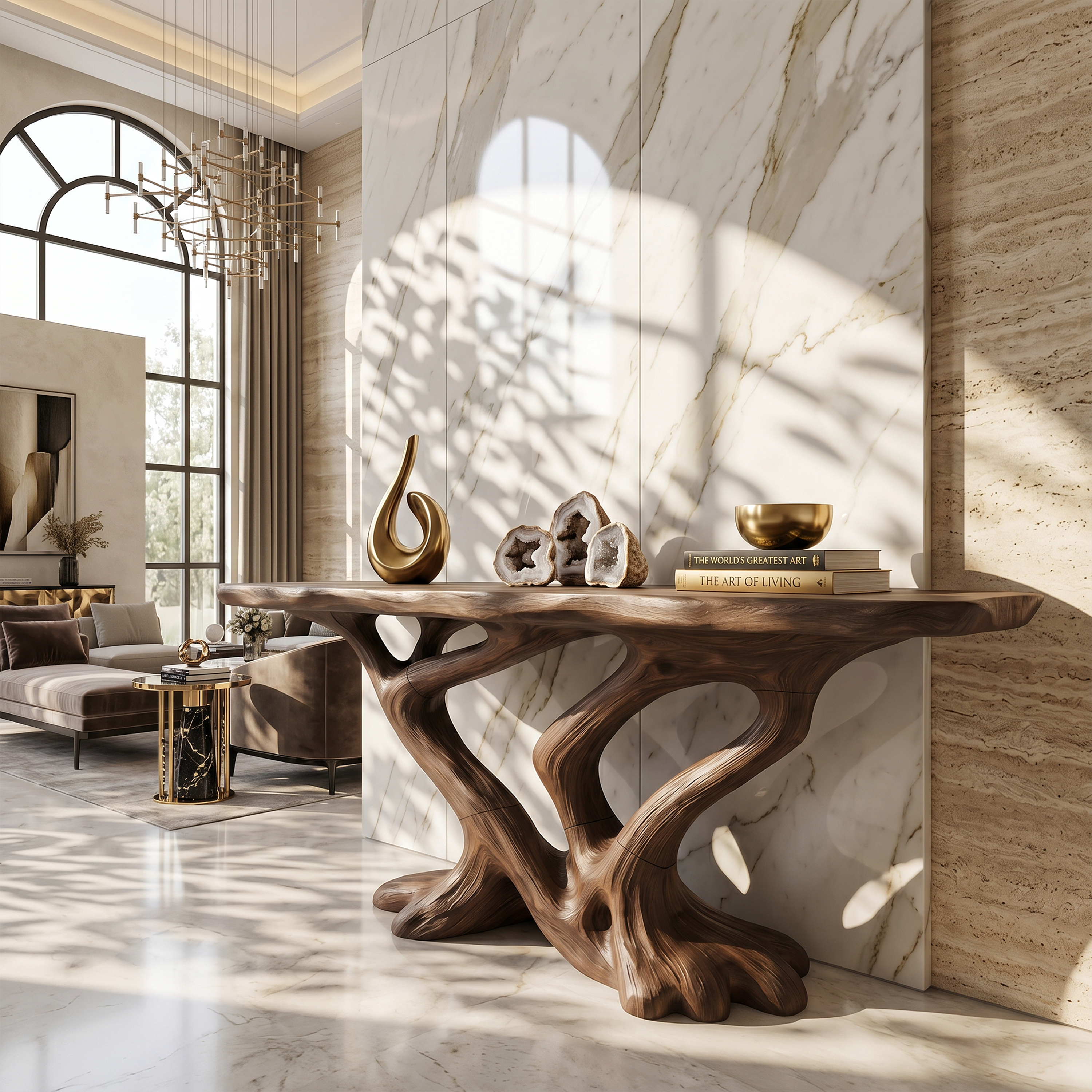 Contemporary Infinity Console Table Modern Entryway SILDTTRCS099