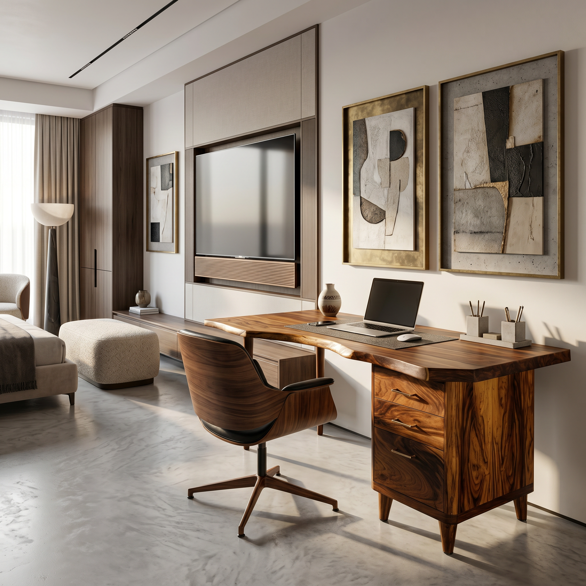 Urban Writing Desk With Drawer Storage For Apartment Office SILDTTRDE018