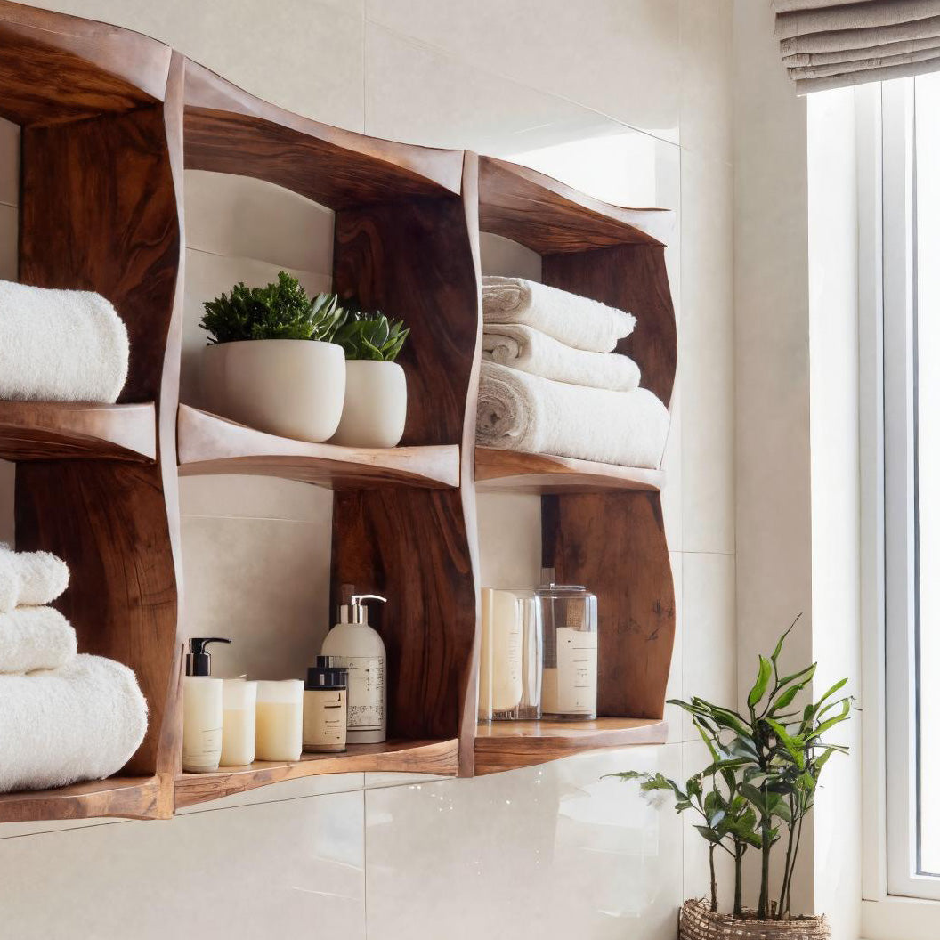 Organic Sculptural Wall Shelf For Modern Bathroom Interior RTTHHNBAS016