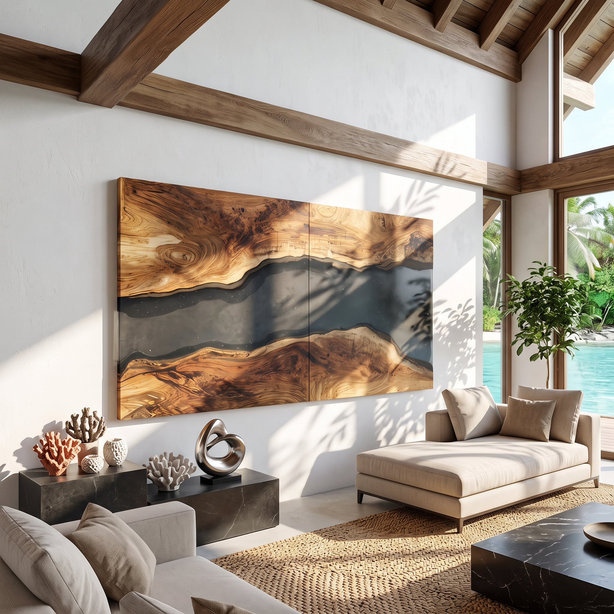 Farmhouse Solid Wood Wall Sculpture For Living Room SILDTTRWA037