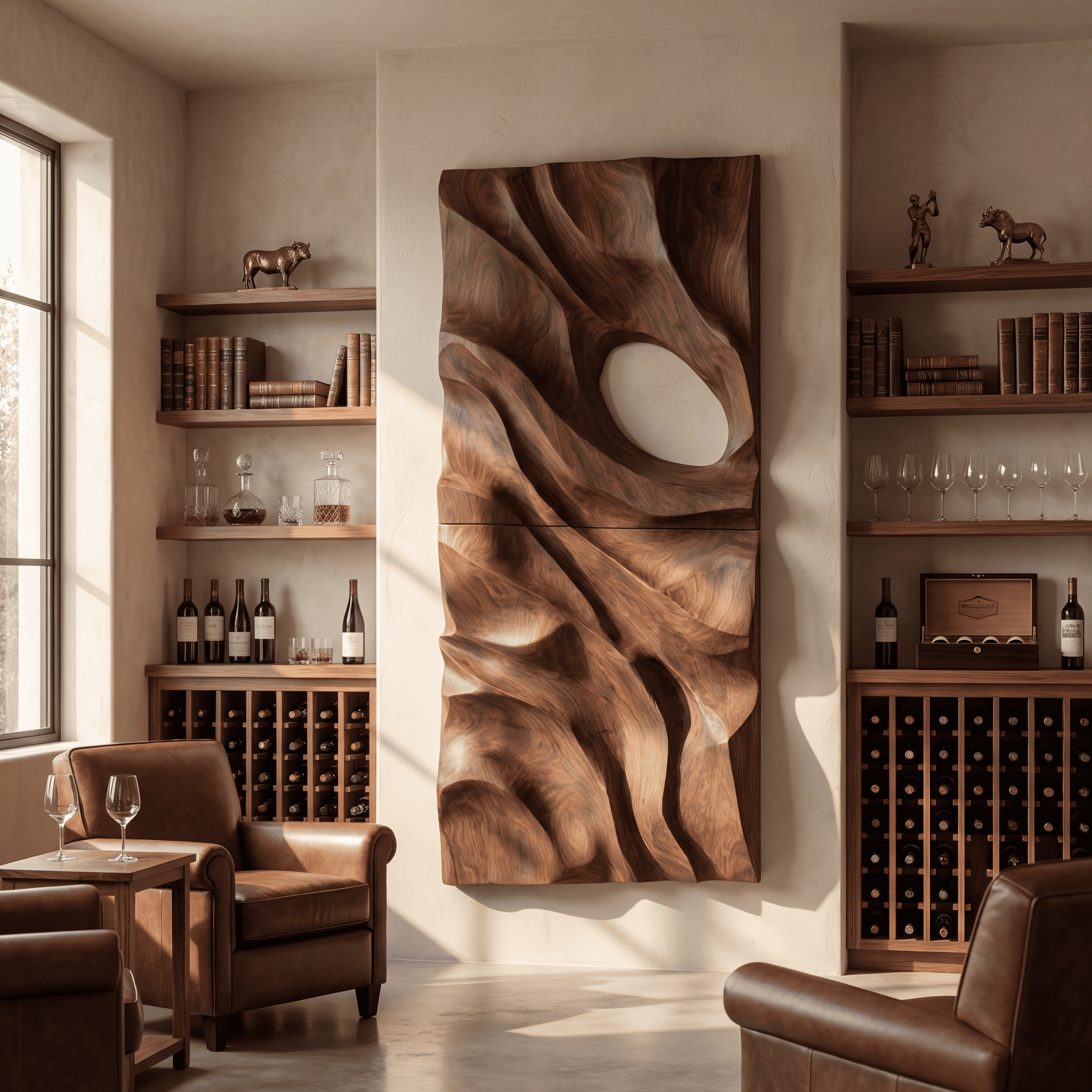 Minimalist Organic Wall Art Panel For Living Room SILDTTNWA089