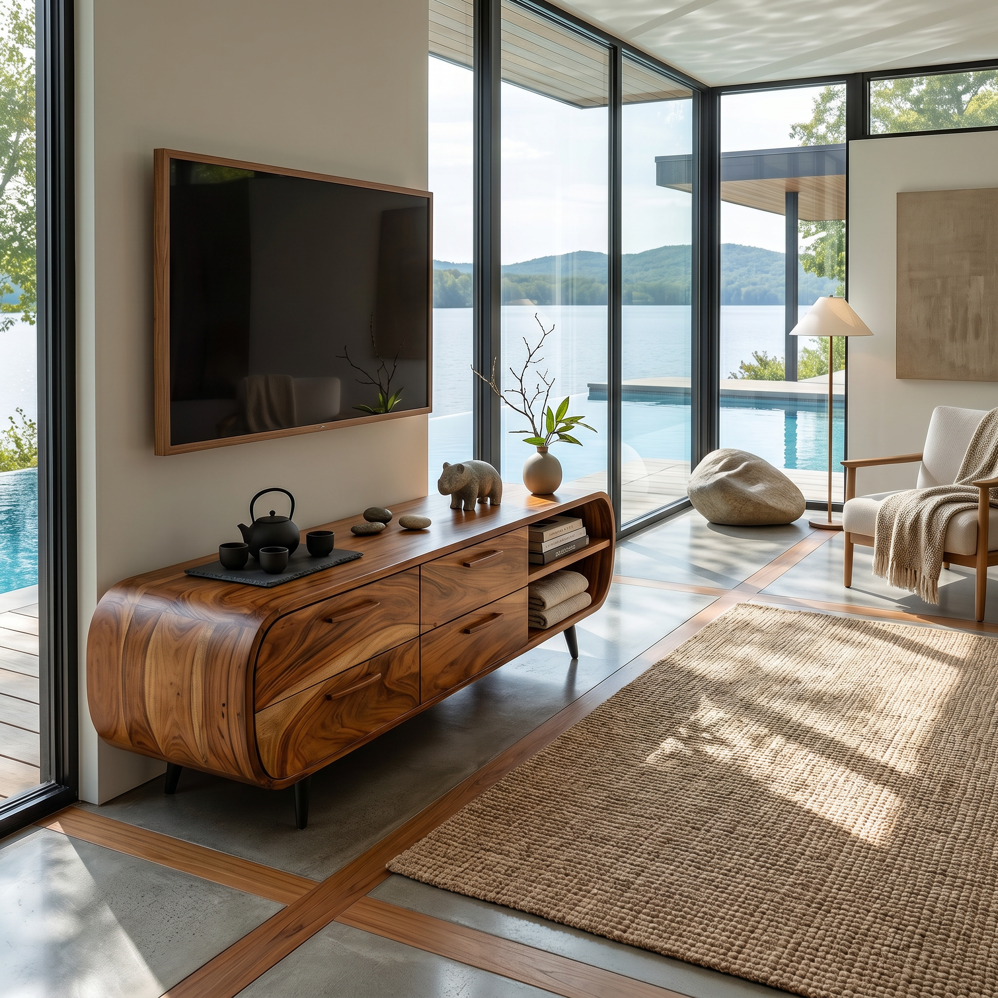 Warm Minimalist Wooden TV Console For Modern Luxury Interior SILDTTRTVC104