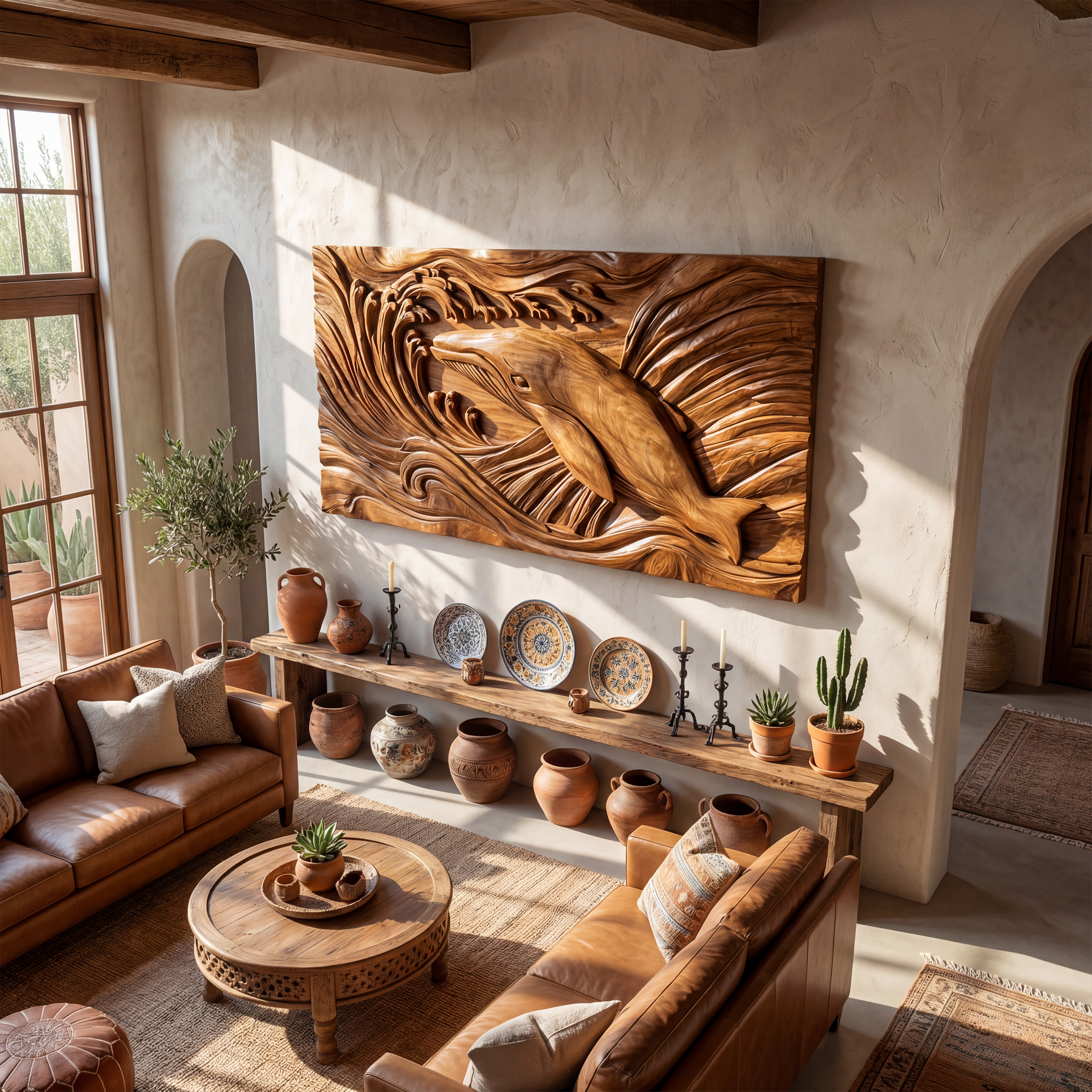 Handcrafted Whale Wood Wall Art For Coastal Boho Interior Design SILDTTRWA078
