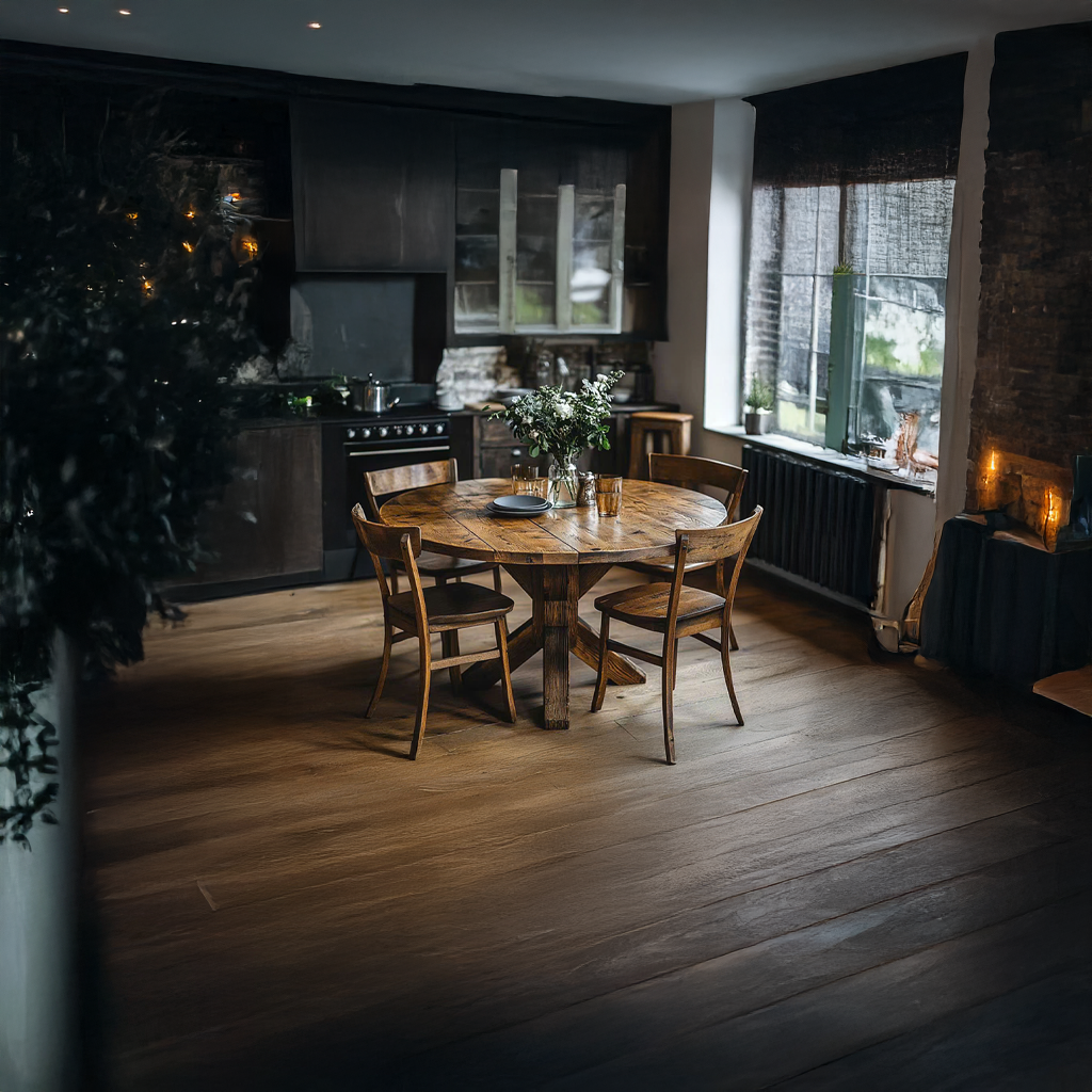 Rustic Round Dining Table Small Dining Room SINLSADT074