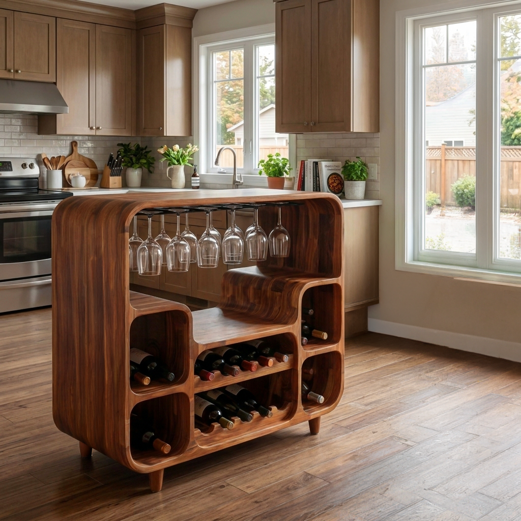 Modern Wine Cabinet With Open Bottle Display For Home Bar RTTHTTBCA041