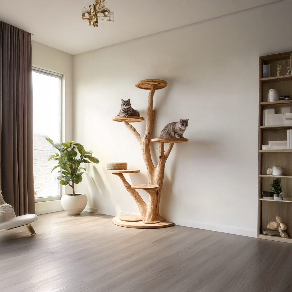 Rustic Tree Cat Tower Modern Living Room SINLSATT024