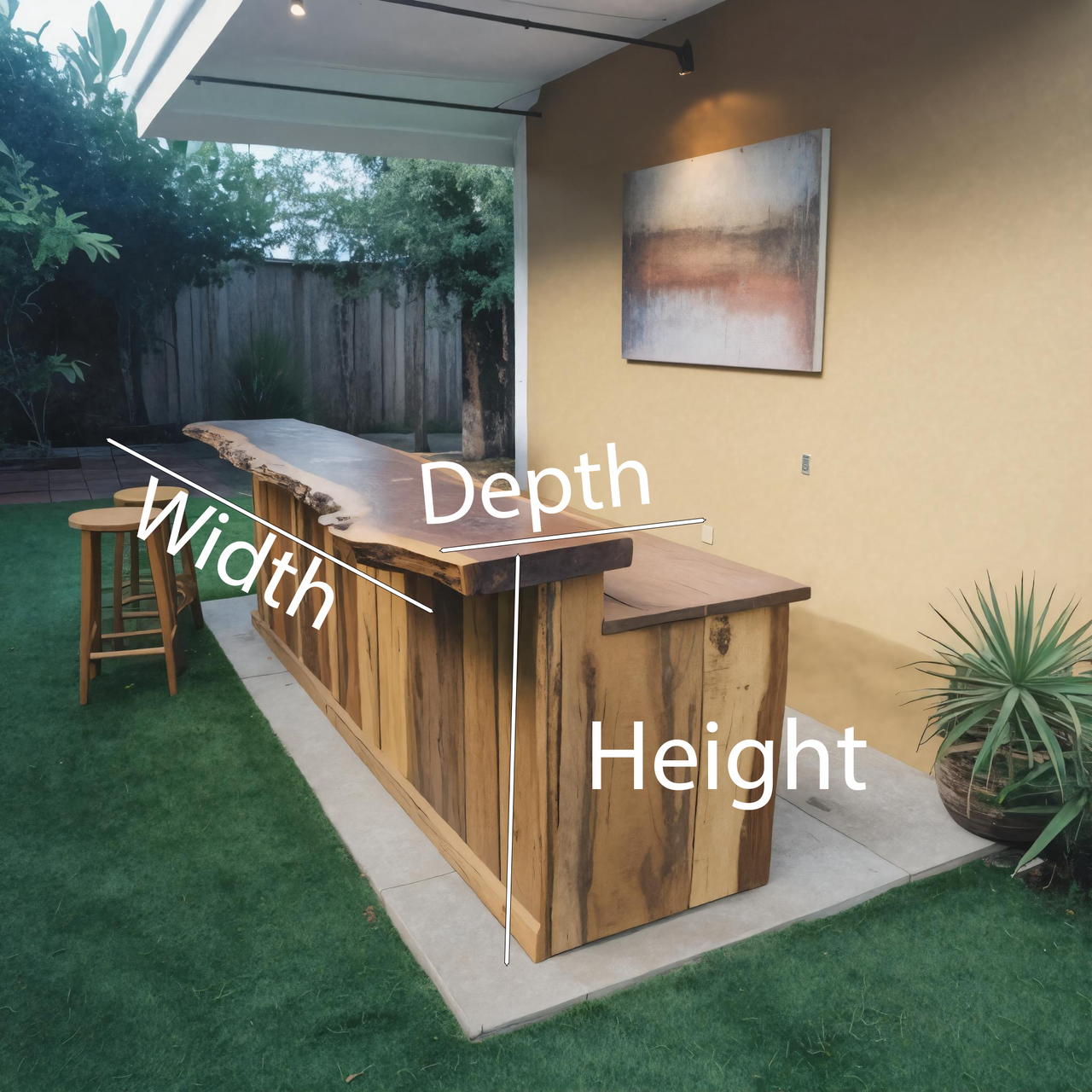 Rustic Live Edge Outdoor Bar Table For Backyard Or Patio SITHHNBTA002