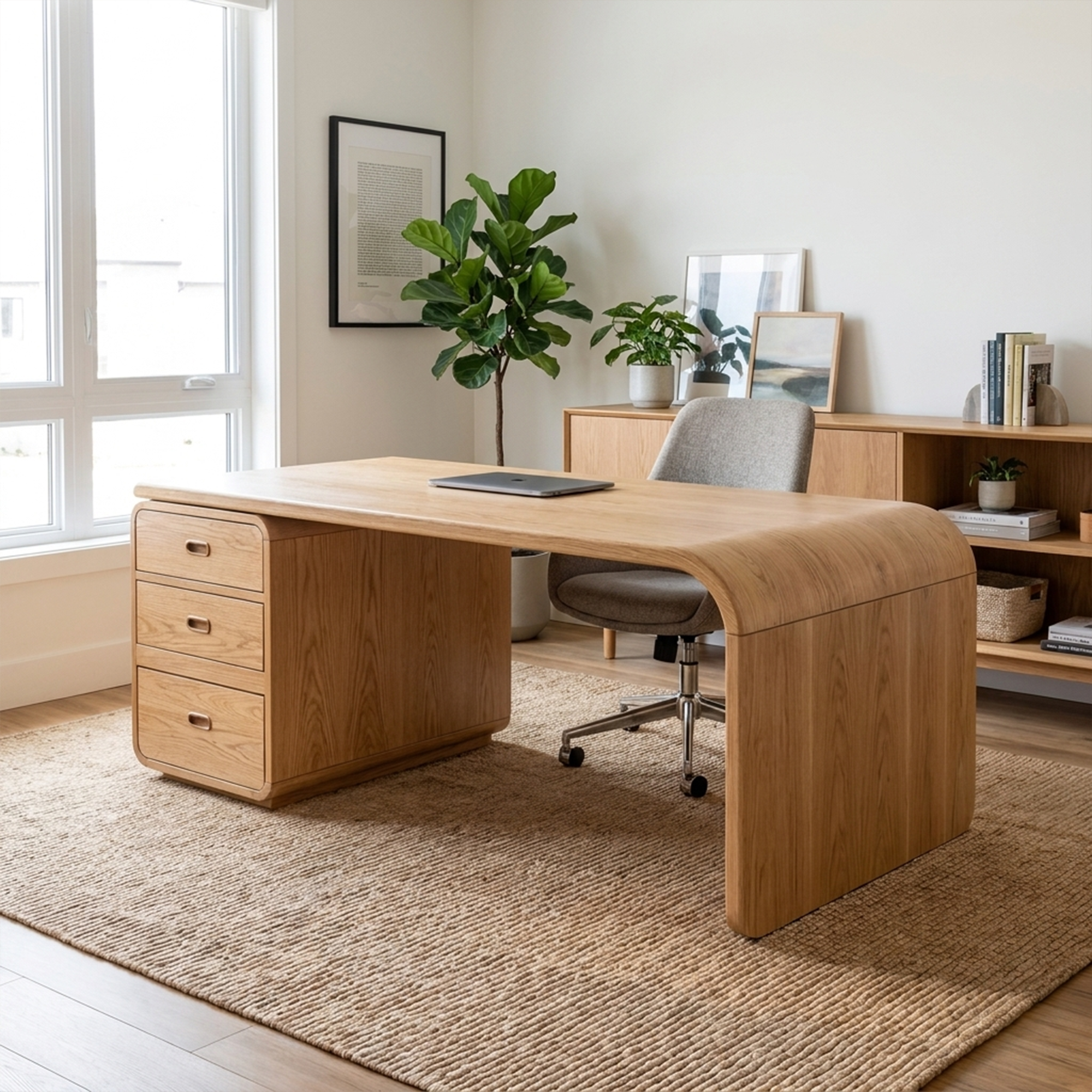 Japandi Harmony Writing Desk Bedroom And Work Room SINLKIDK061