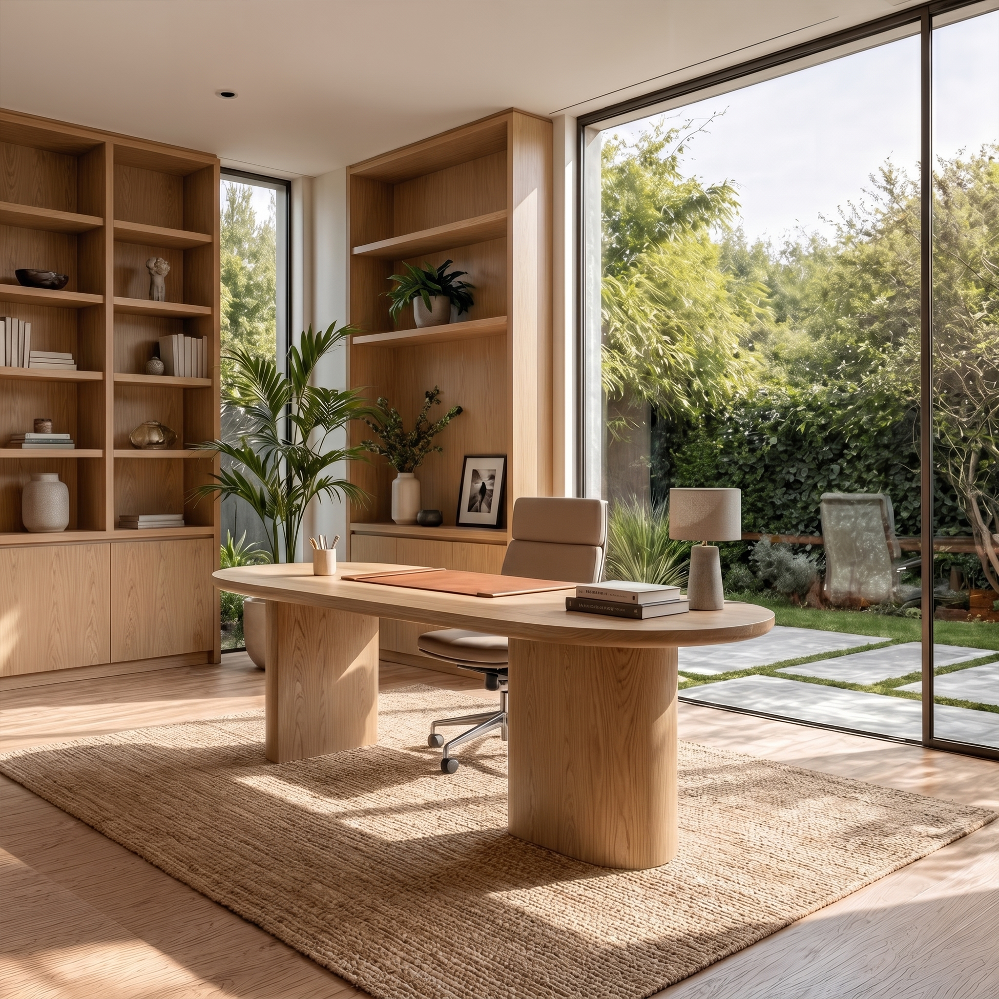 Organic Wooden Desk With Unique Sculptural Design For Living Room SINLKIDK107