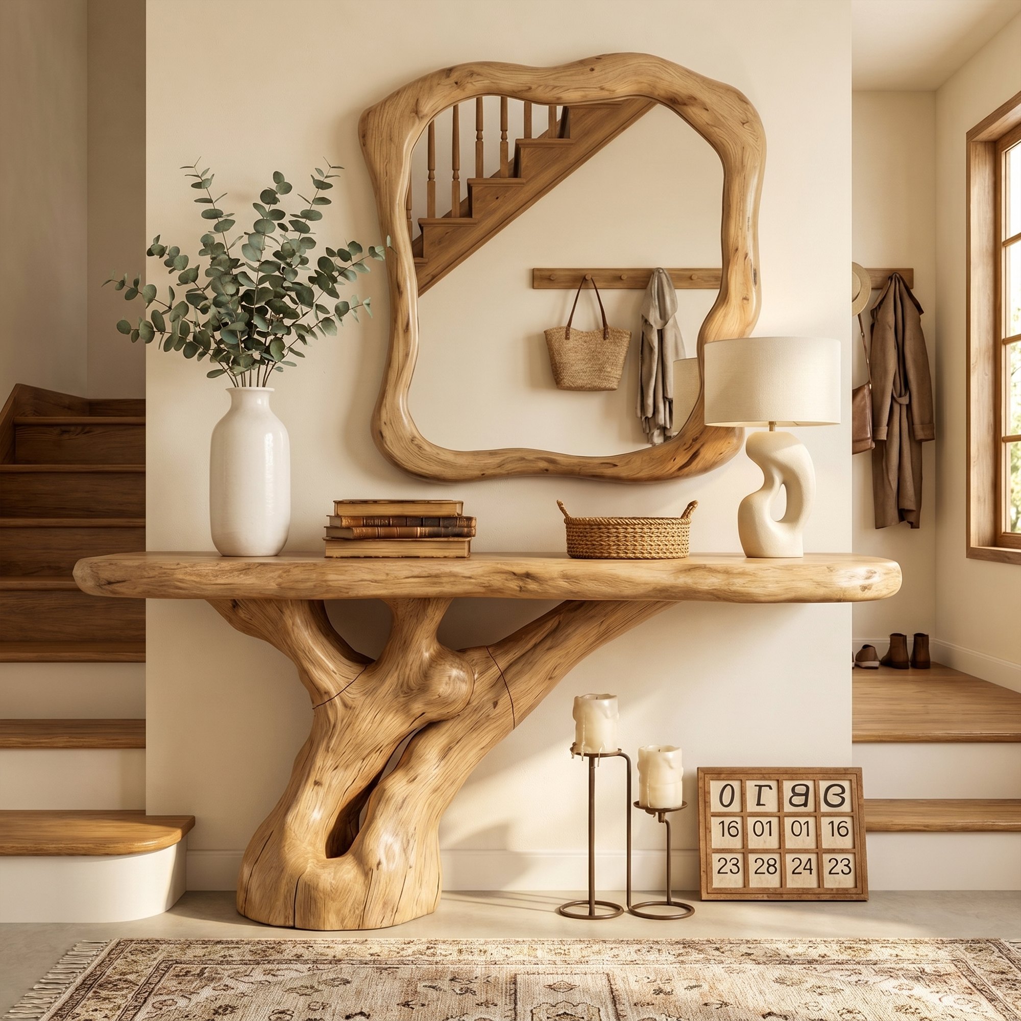 Rustic Tree Root Console Table For Entryway And Living Room SINLKICS570