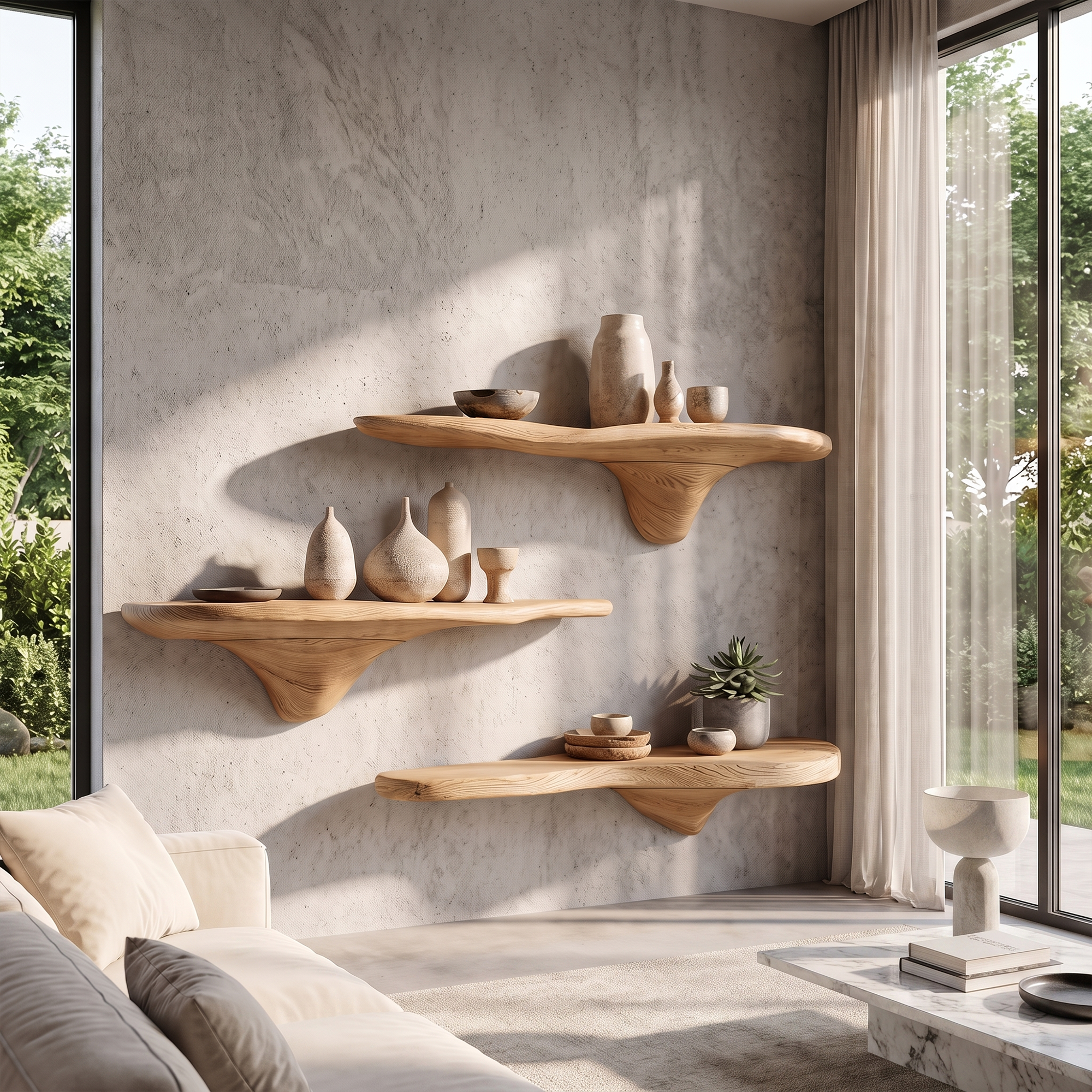 Rustic Mushroom Wall Shelf Entryway SINLKIFL141