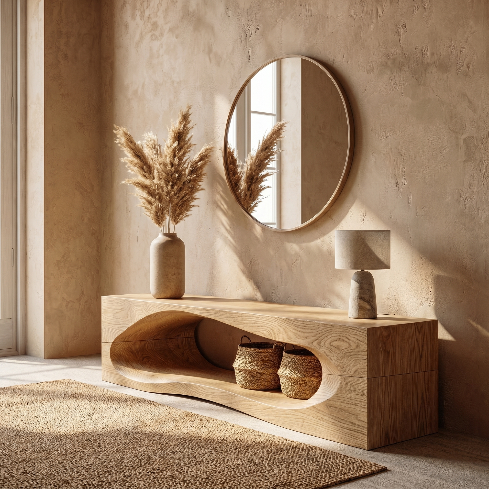 Rustic Bench With Built In Storage Shelf For Entryway SINLKIRS109