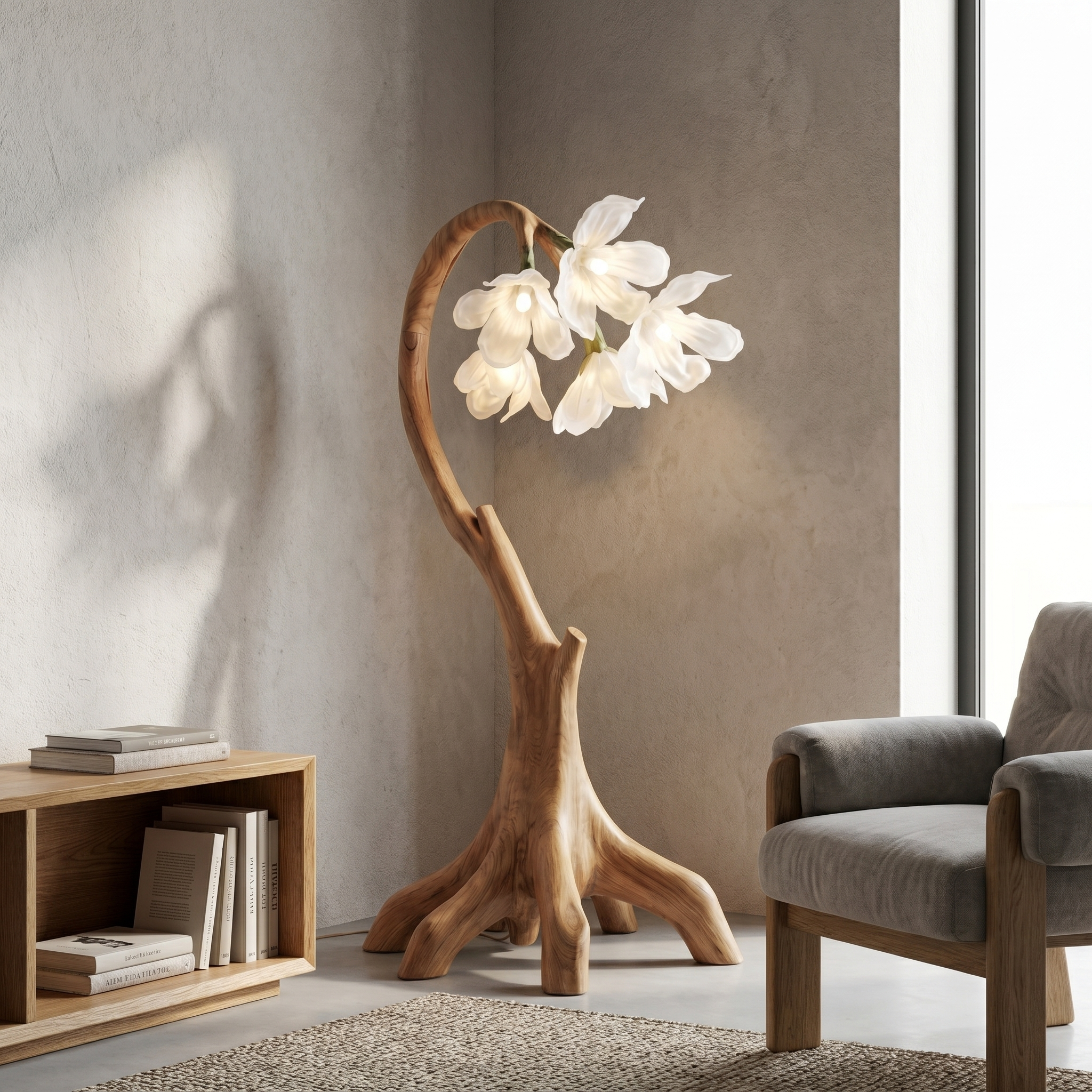 Organic Floral Floor Lamp For Living Room And Bedroom SINLSAFLP074