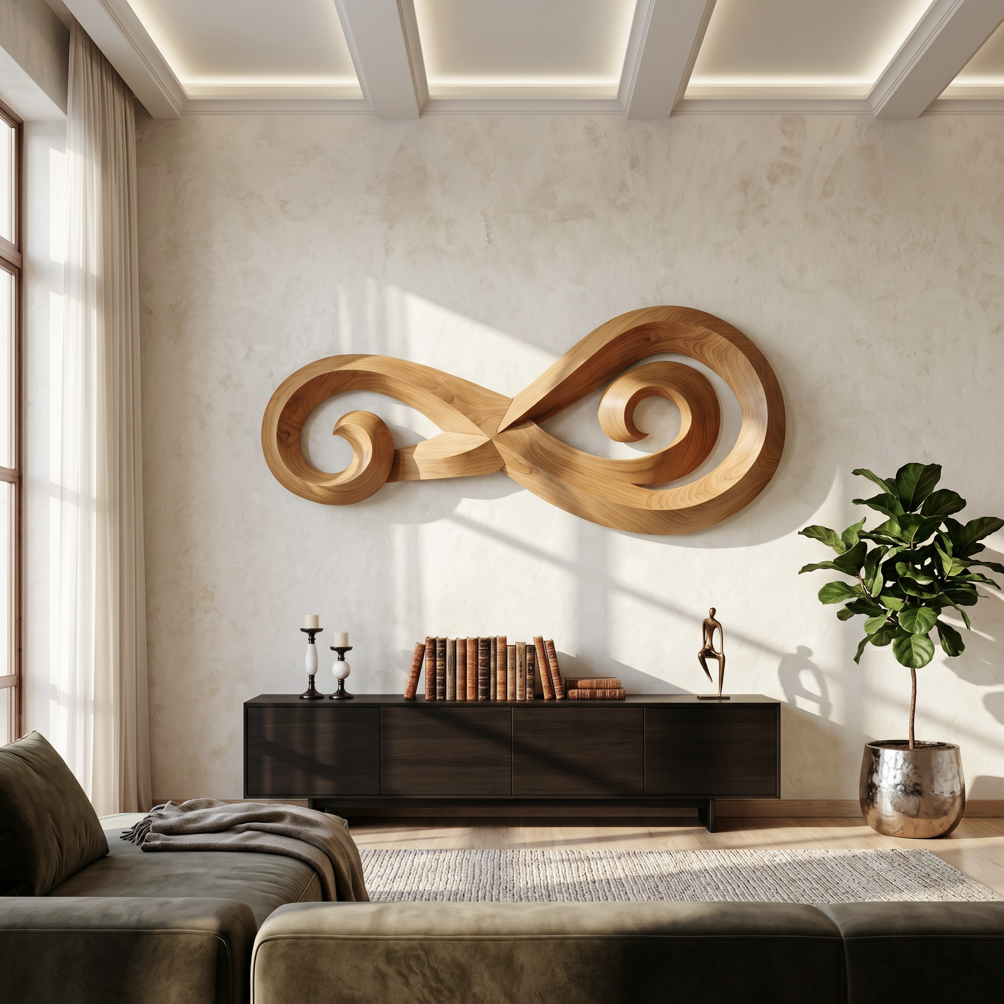 Infinity Music Note Wooden Wall Art For Entryway And Living Room SINLSAWD082