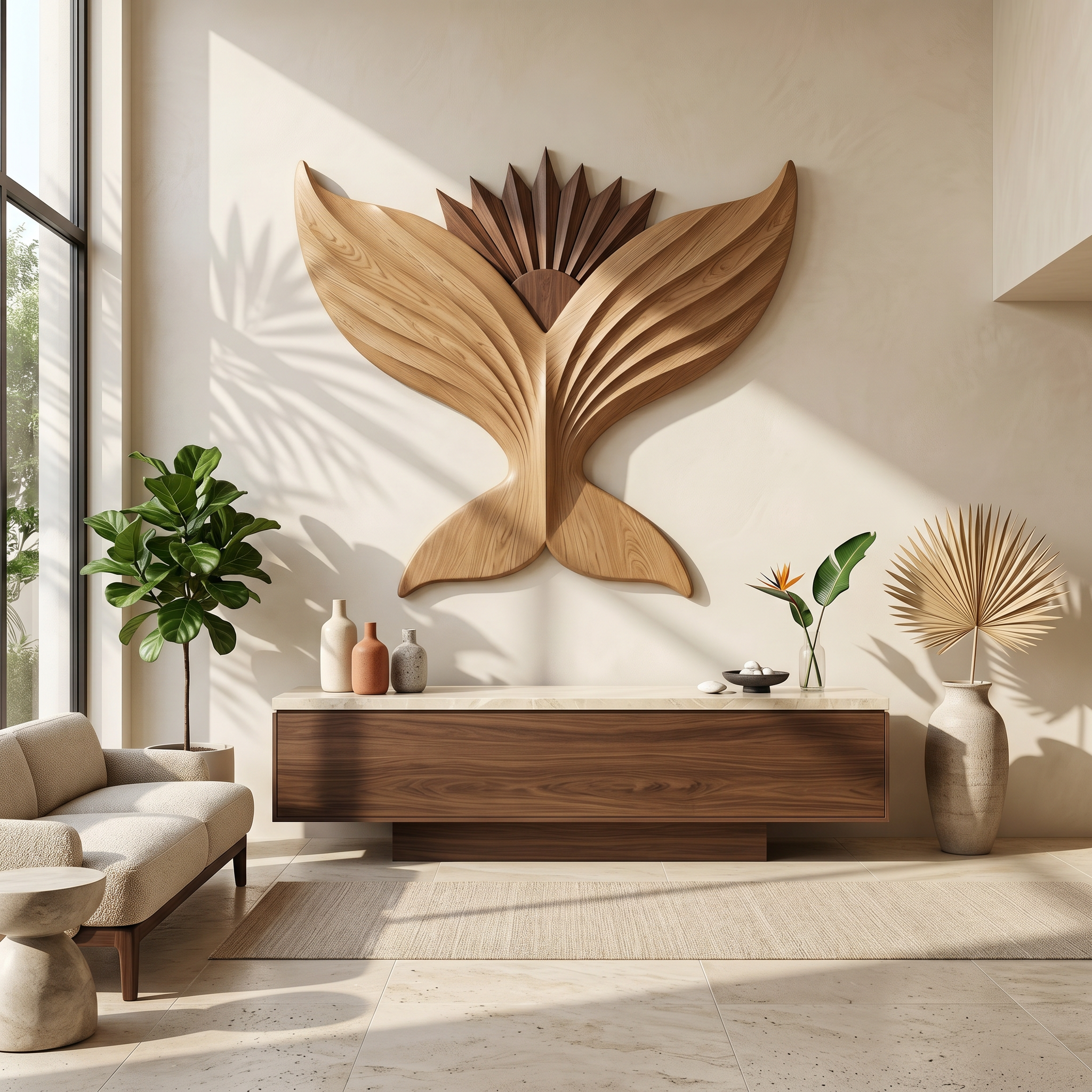 Sculptural Eagle Wooden Wall Art For Living Room And Entryway SINLSAWD086