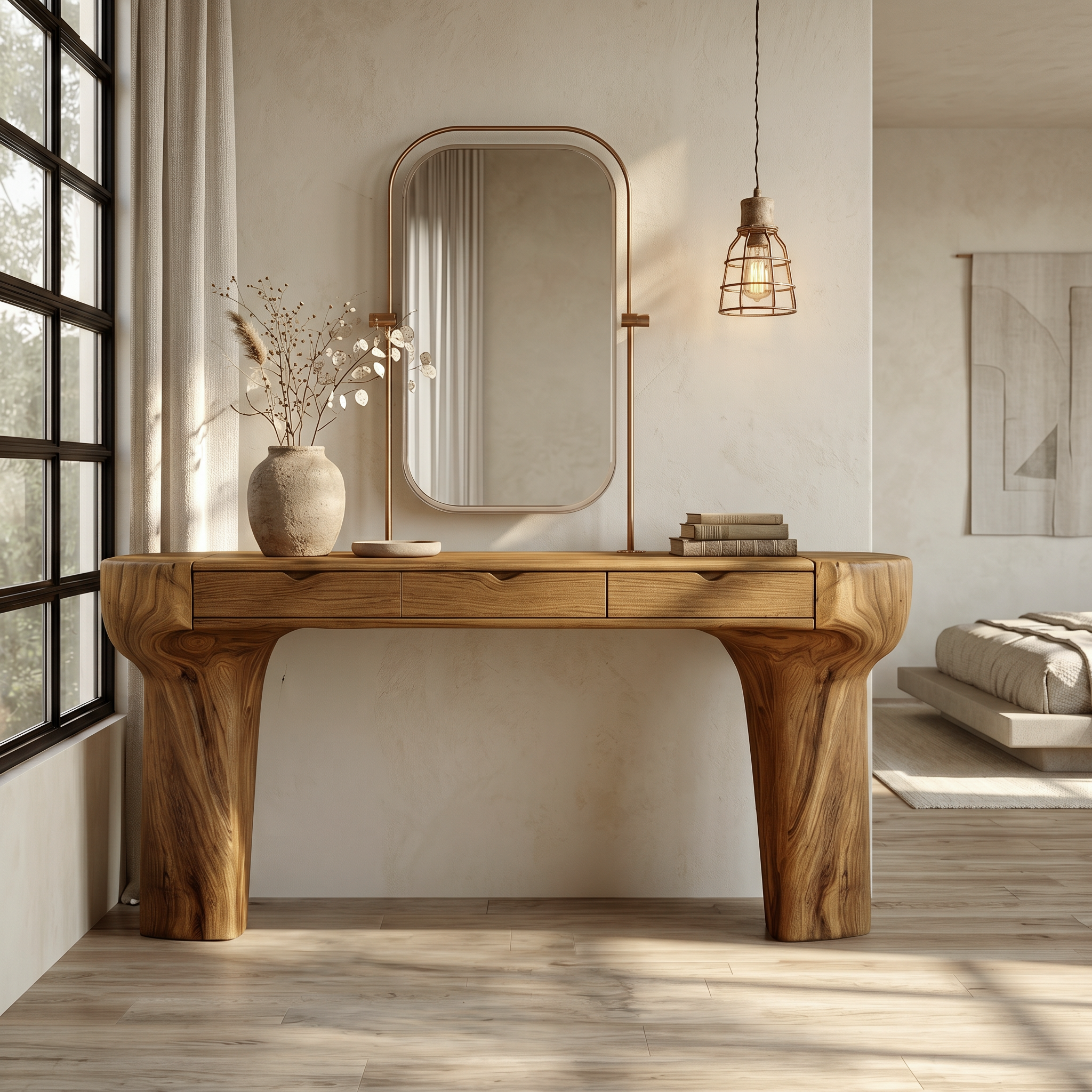 Scandinavian Dressing Table With Storage Cabinet For Bedroom And Dressing Room SINLSABDT089