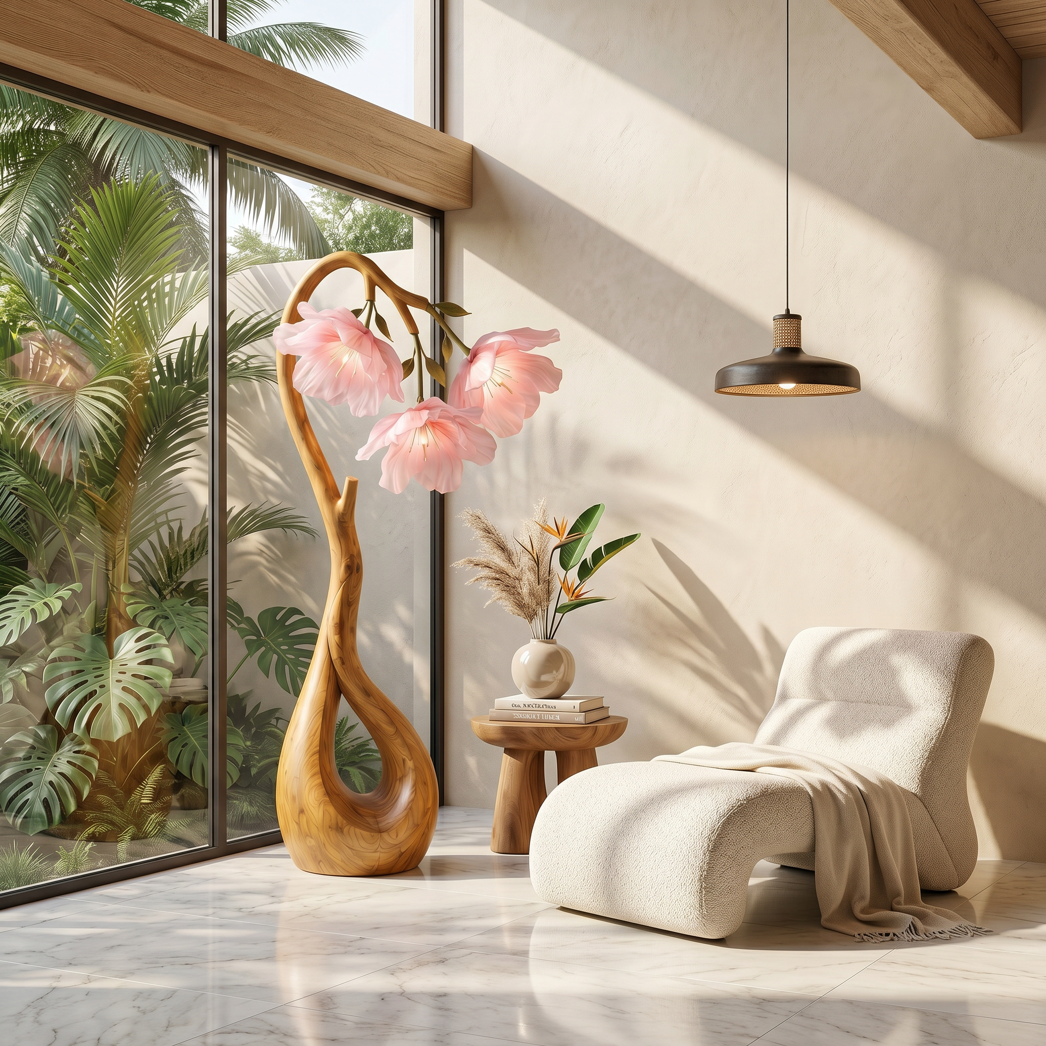 Modern Floor Lamp With Nature Inspired Silhouette For Living Room And Reading Nook SINLSAFLP101
