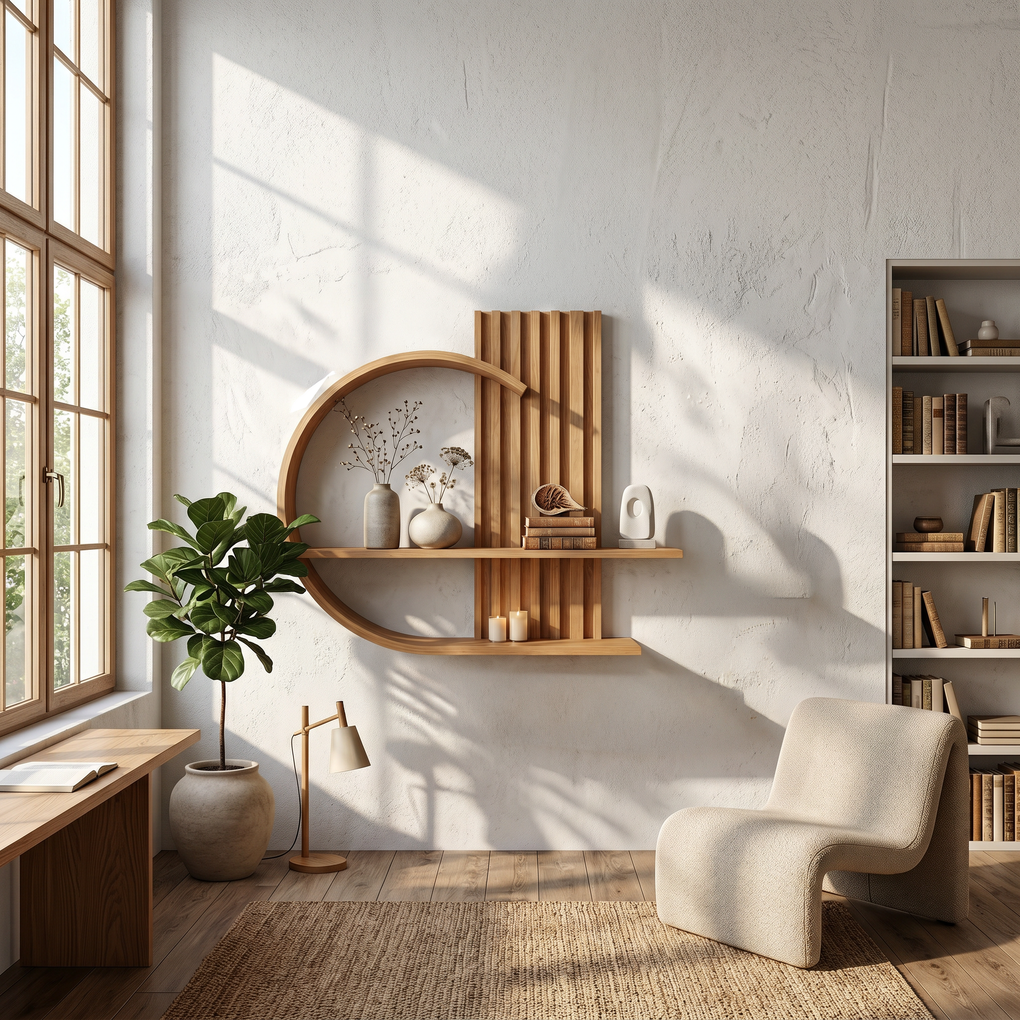 Japandi Organic Modern Wall Shelf Living Room And Bedroom SINLSAFL230