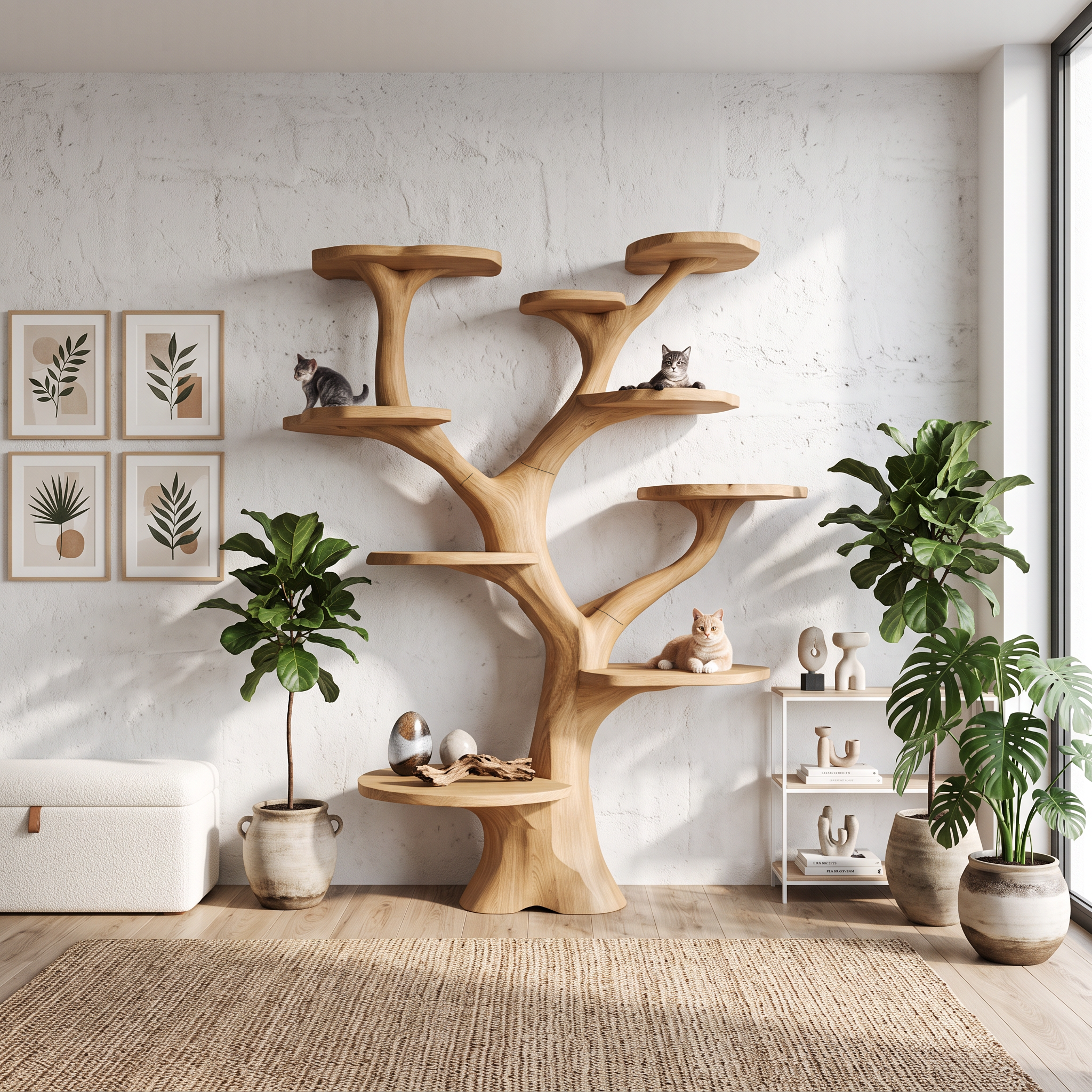 Rustic Handcrafted Cat Tree Furniture Contemporary Interiors SINLSATT071