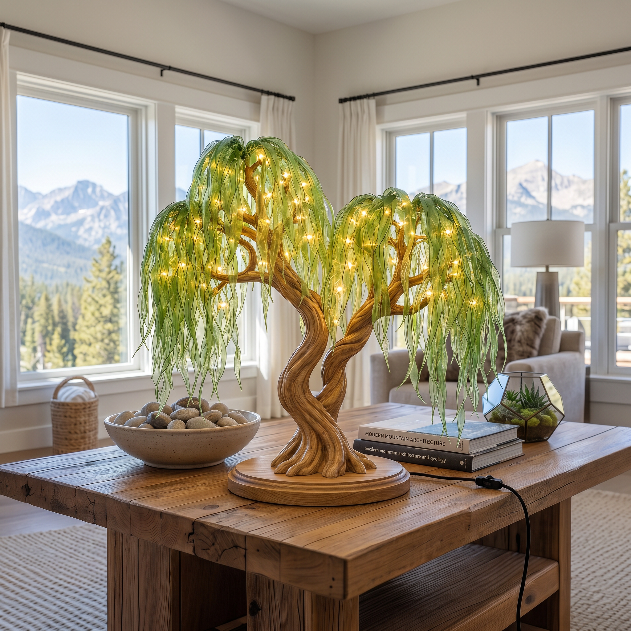 Rustic Willow Tree Lamp For Bedroom And Living Room SINLSATL016