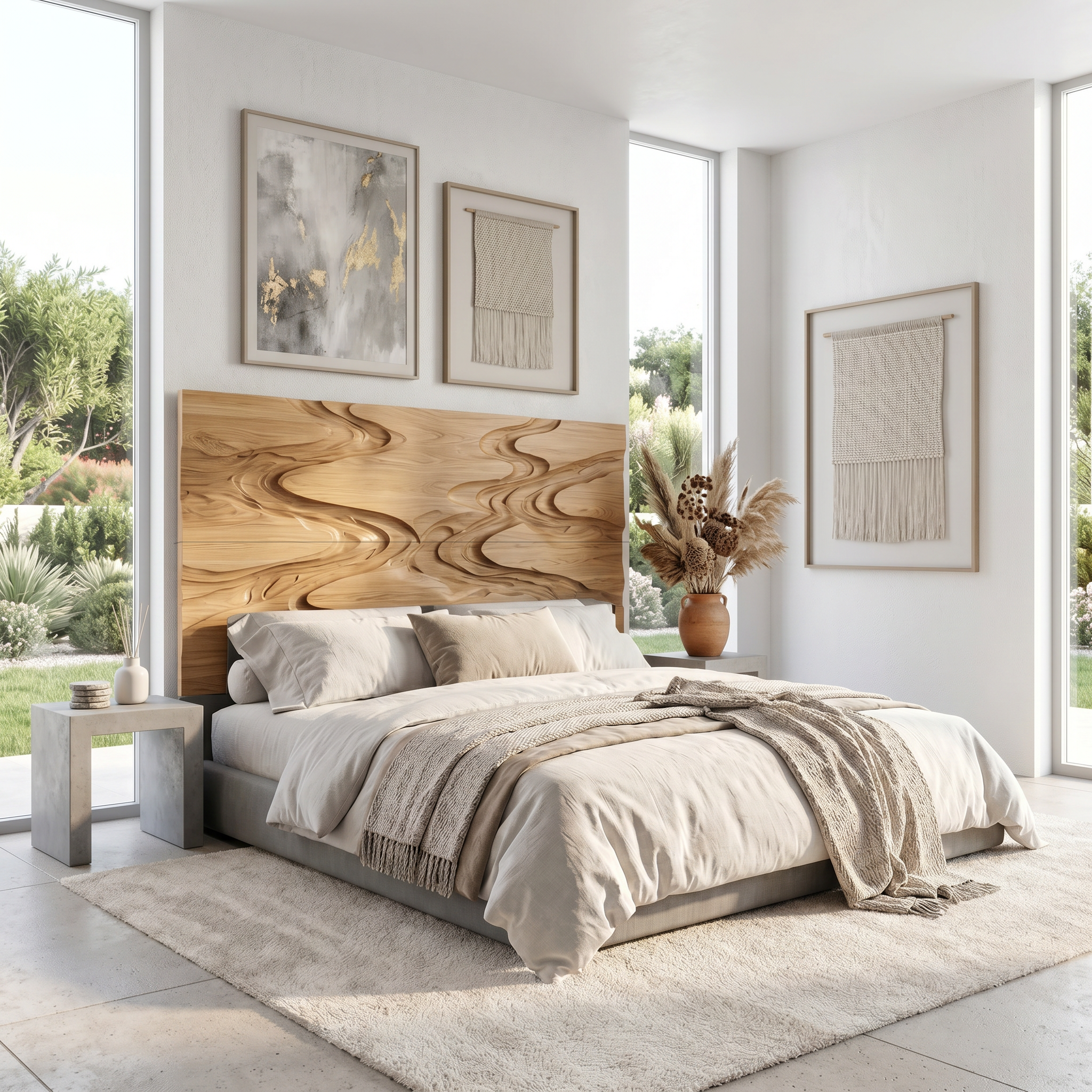 Rustic Live Edge Headboard Wooden Bed Headboard For Bedroom SINLSAHB044