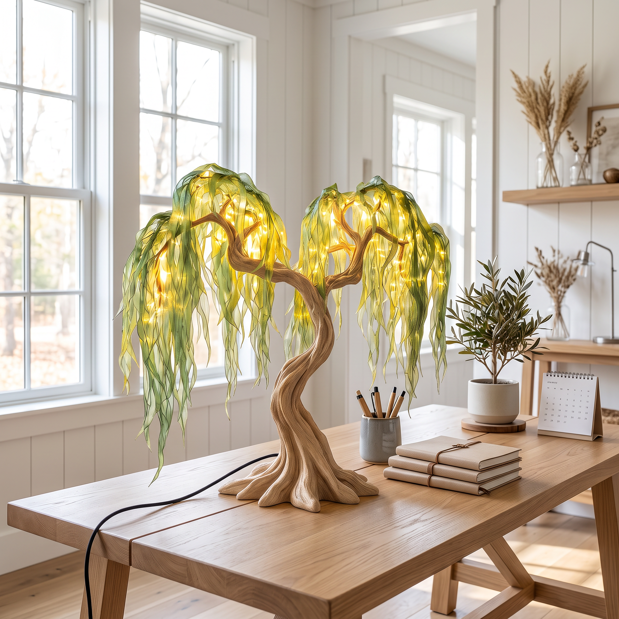 Rustic Fairy Light Tree Table Lamp For Nightstand SINLSATL021