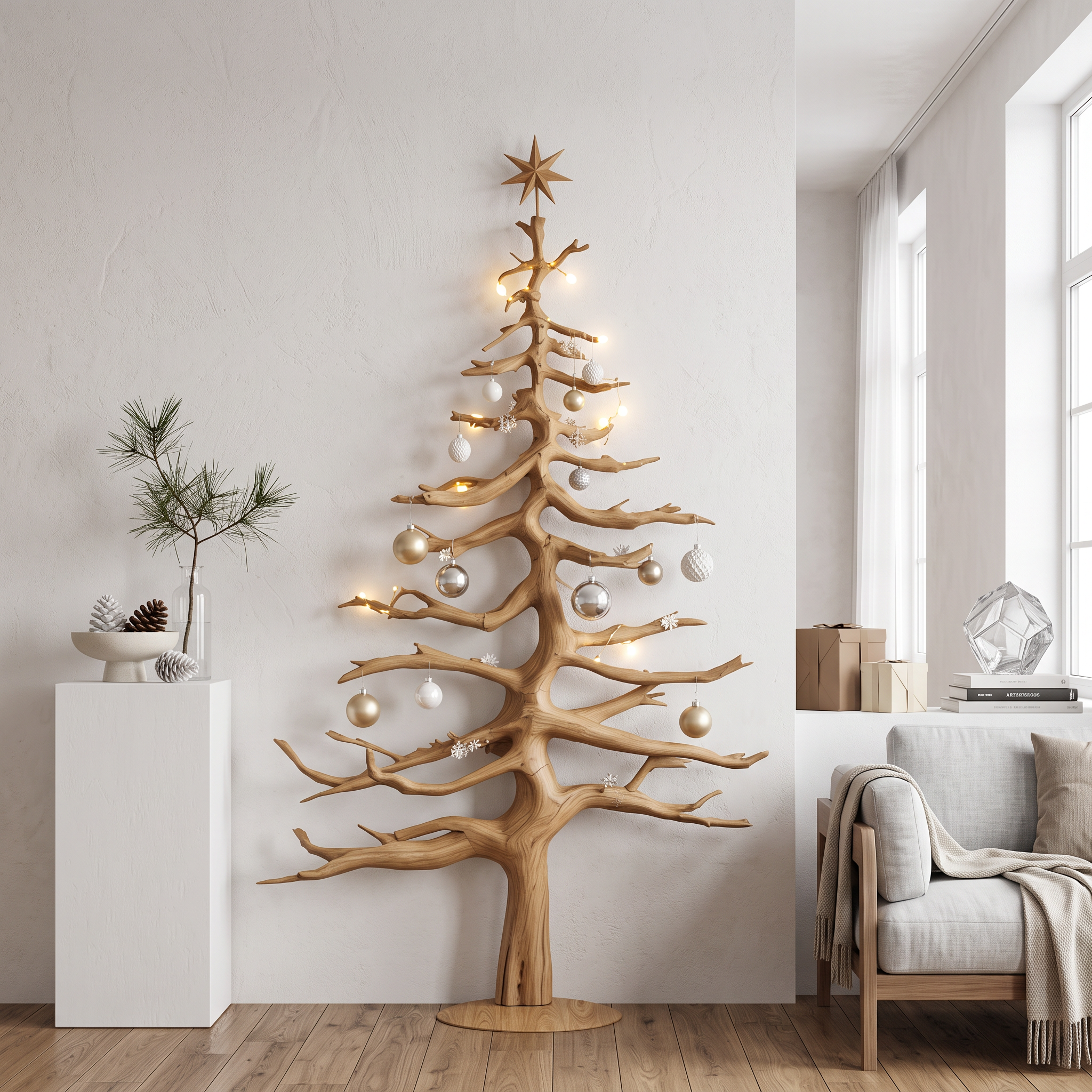 Rustic Christmas Tree Wall Decor Living Room SINLSATB583