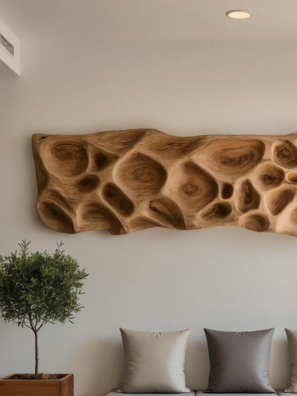 Artistic Carved Wall Art With Organic Texture For Entryway SITHTTWA019