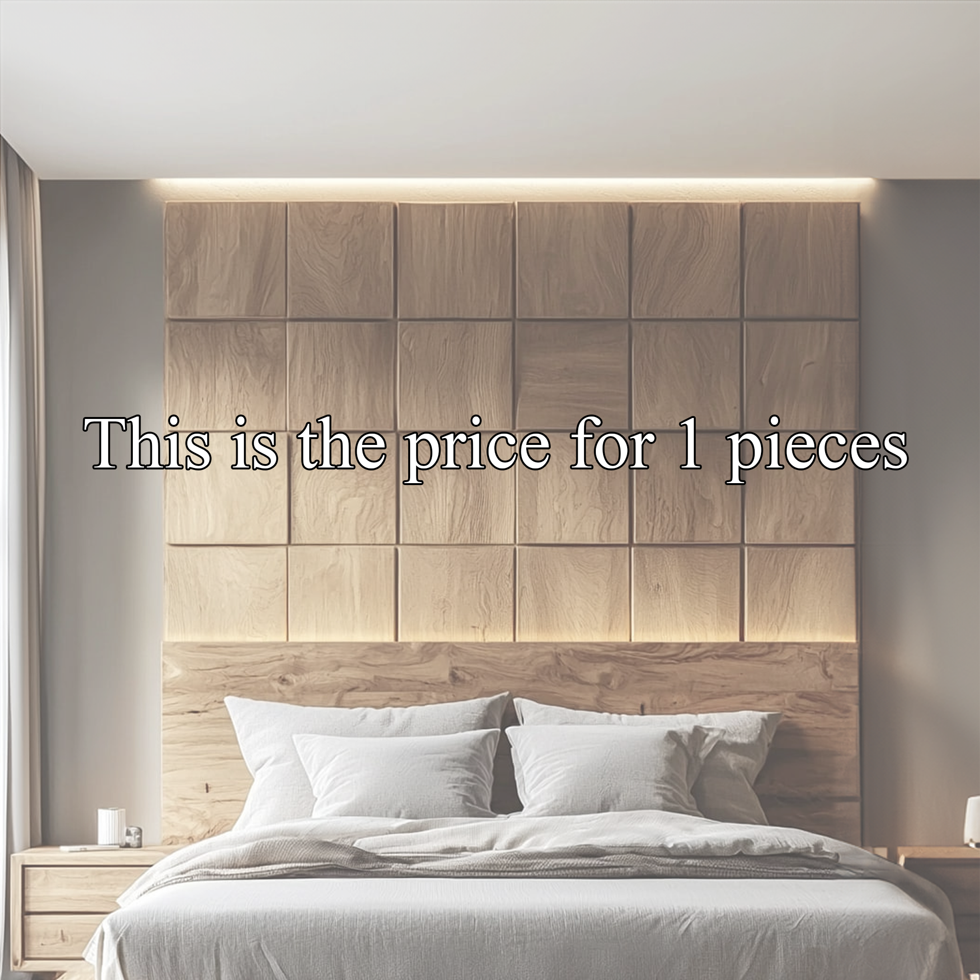 Minimal Solid Wood Panel Headboard Bedroom Interior Contemporary Wall Feature SINLKIDH011