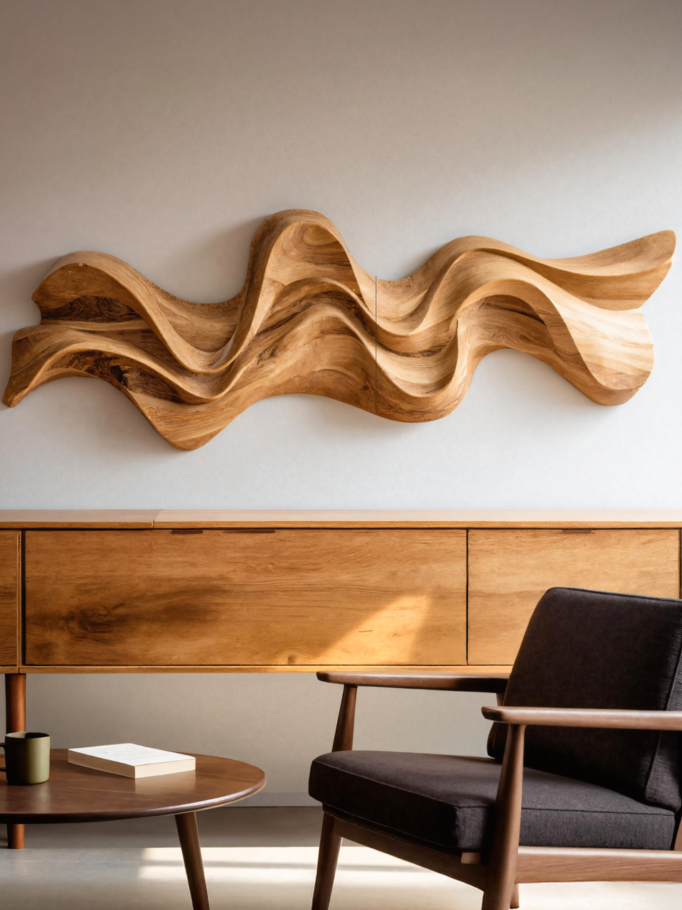 Modern Wavy Wall Art Sculpture For Living Room SITHTTWA017
