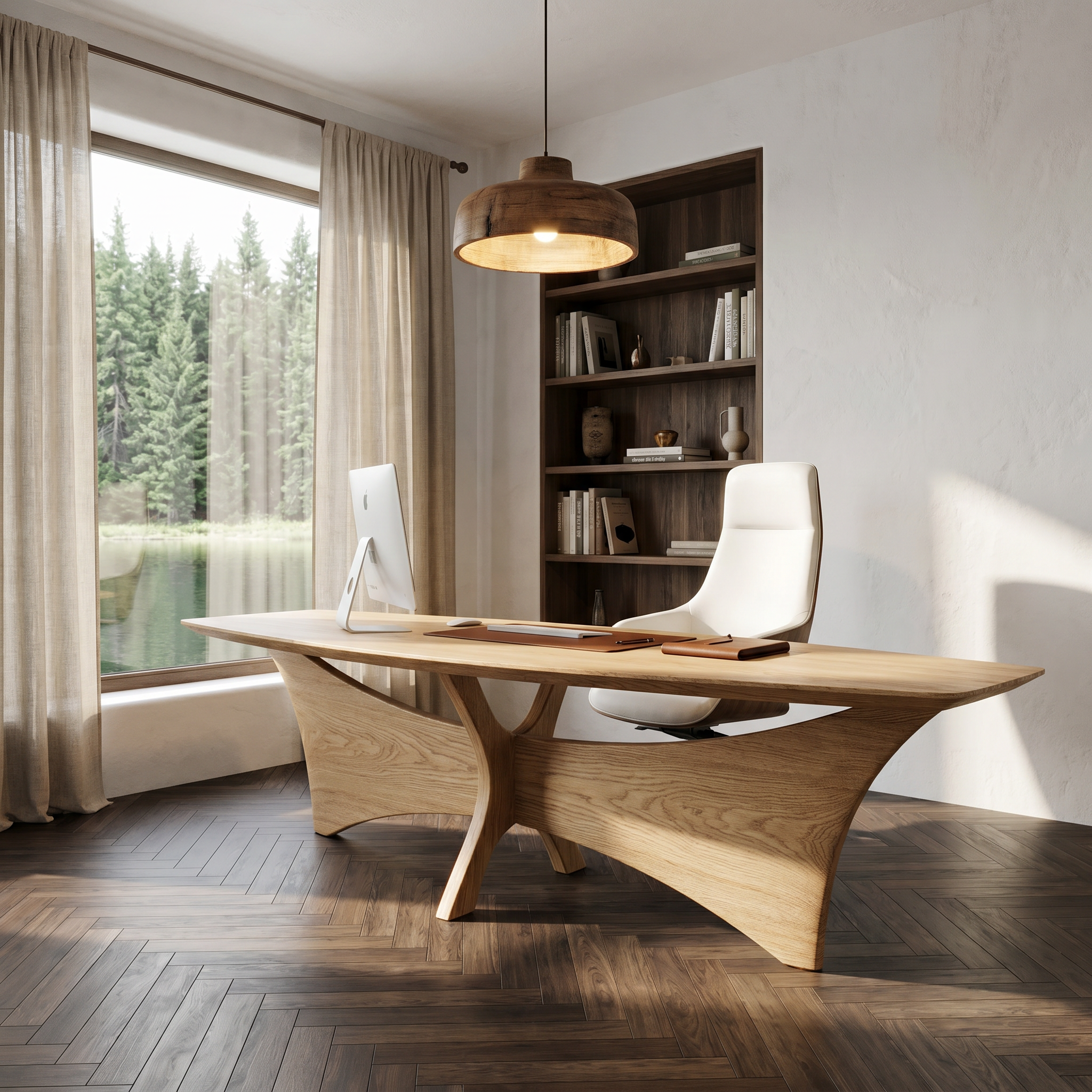 Modern Flared Base Desk Executive Desk For Home Office SINLHADE164