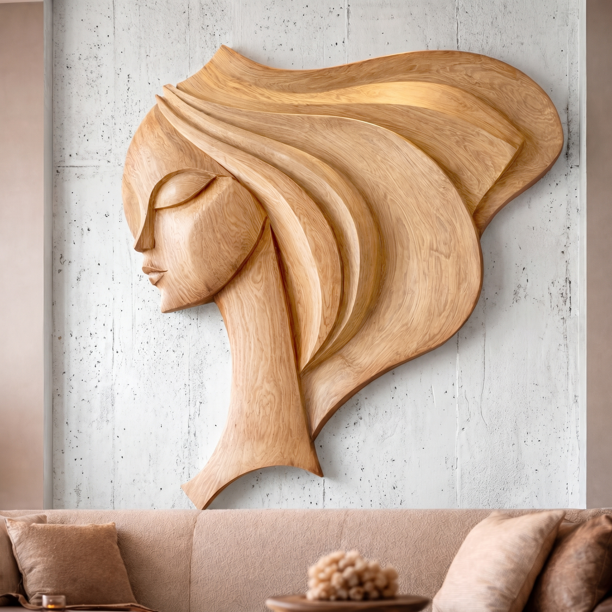 Wall Art Female Face Wall Decor Sculpture For Living Room SINLHAWD068
