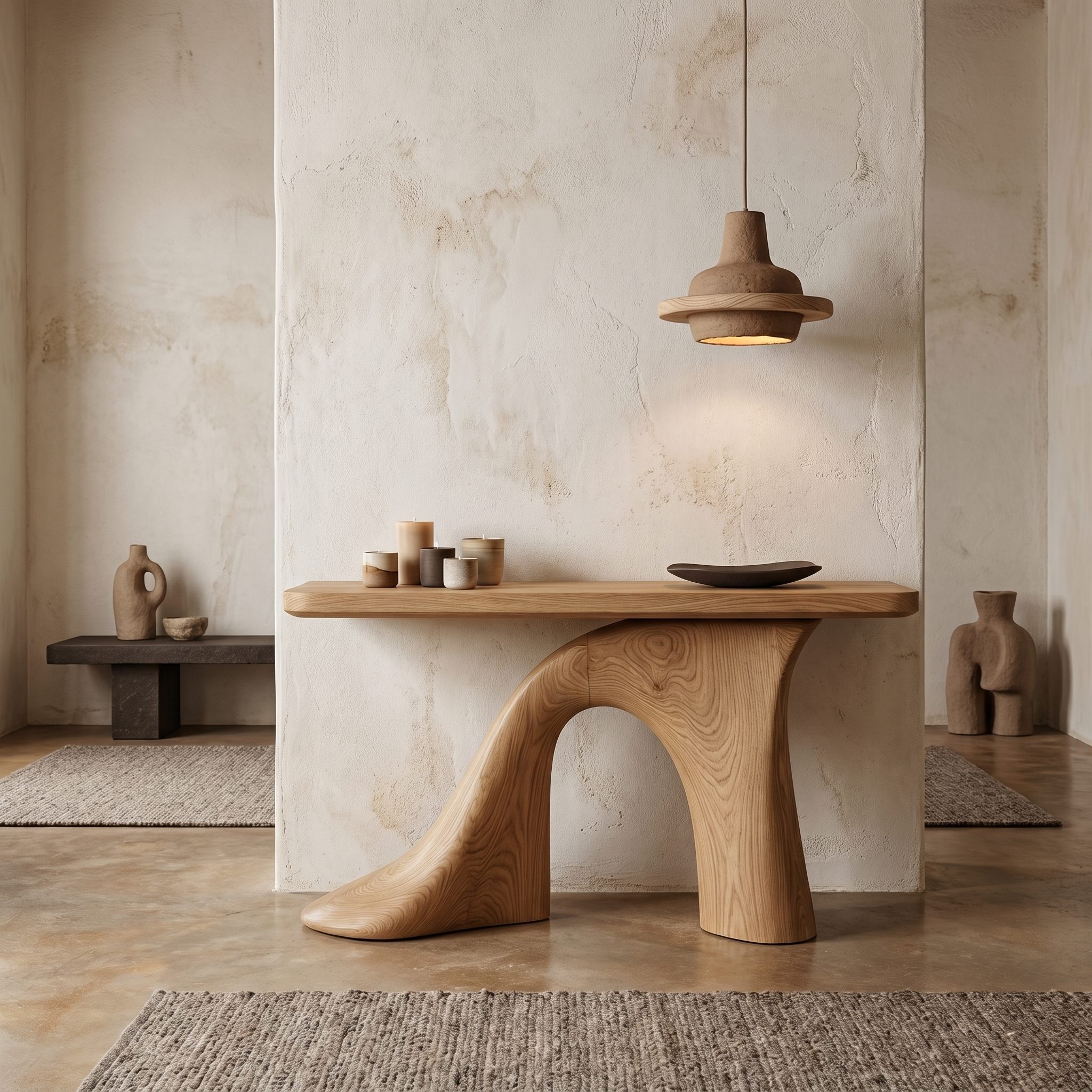 Modern Console Table Entryway Table With Sculptural Base For Living Room SINLHACS573
