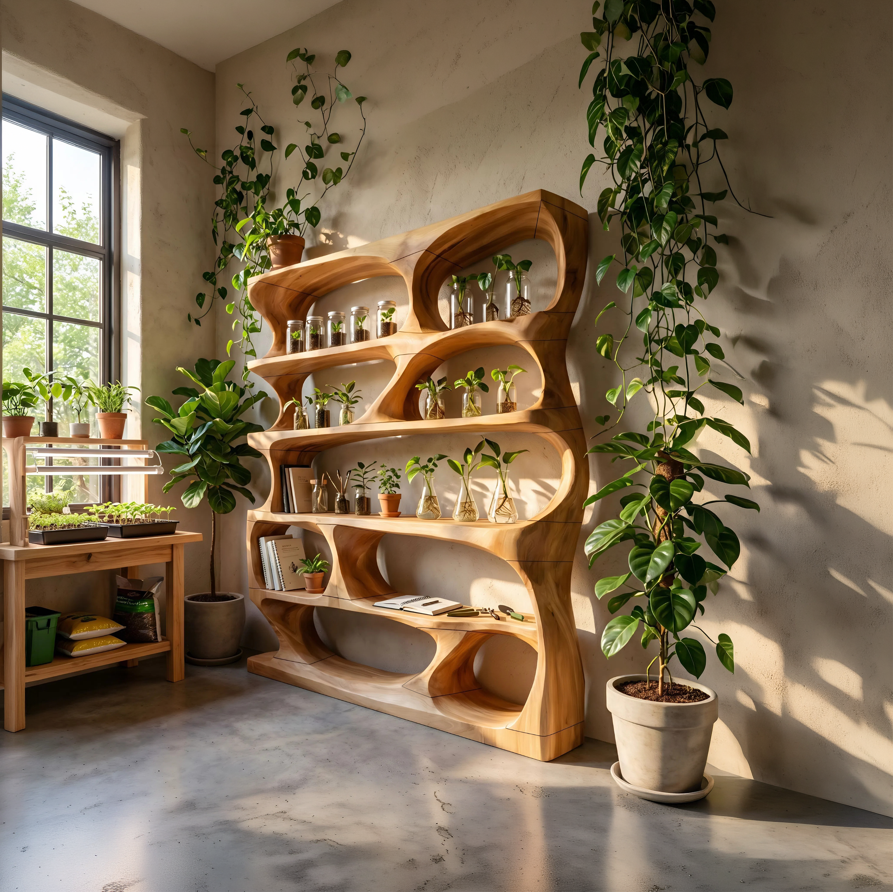 Minimalist Sculptural Bookshelf Display Organizer For Home Office SILDTTNBS015