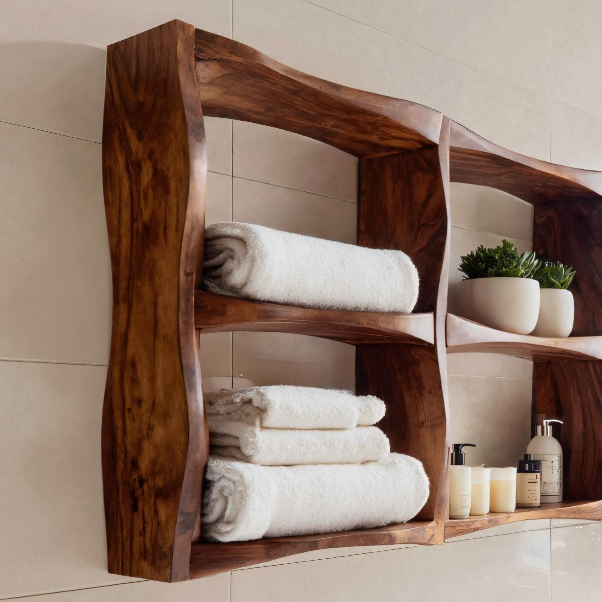 Organic Sculptural Wall Shelf For Modern Bathroom Interior RTTHHNBAS016