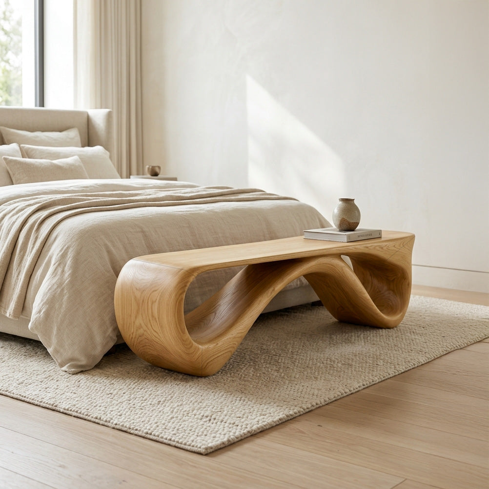 Contemporary Natural Wood Bench For Home Entry Decor RTTHHNCHR136