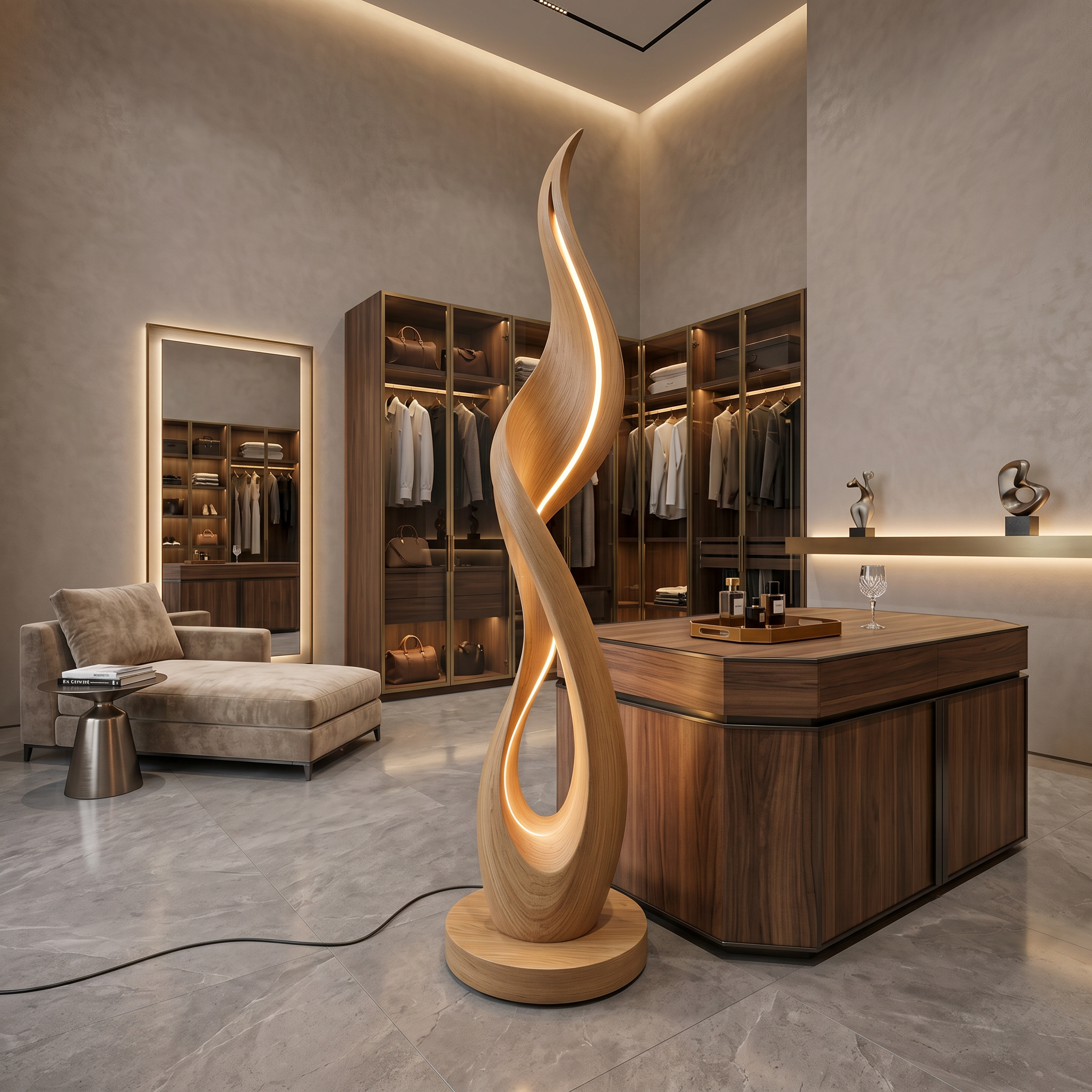 Modern Ribbon Flow Floor Lamp For Bedroom Corner SILDTTNLAM003