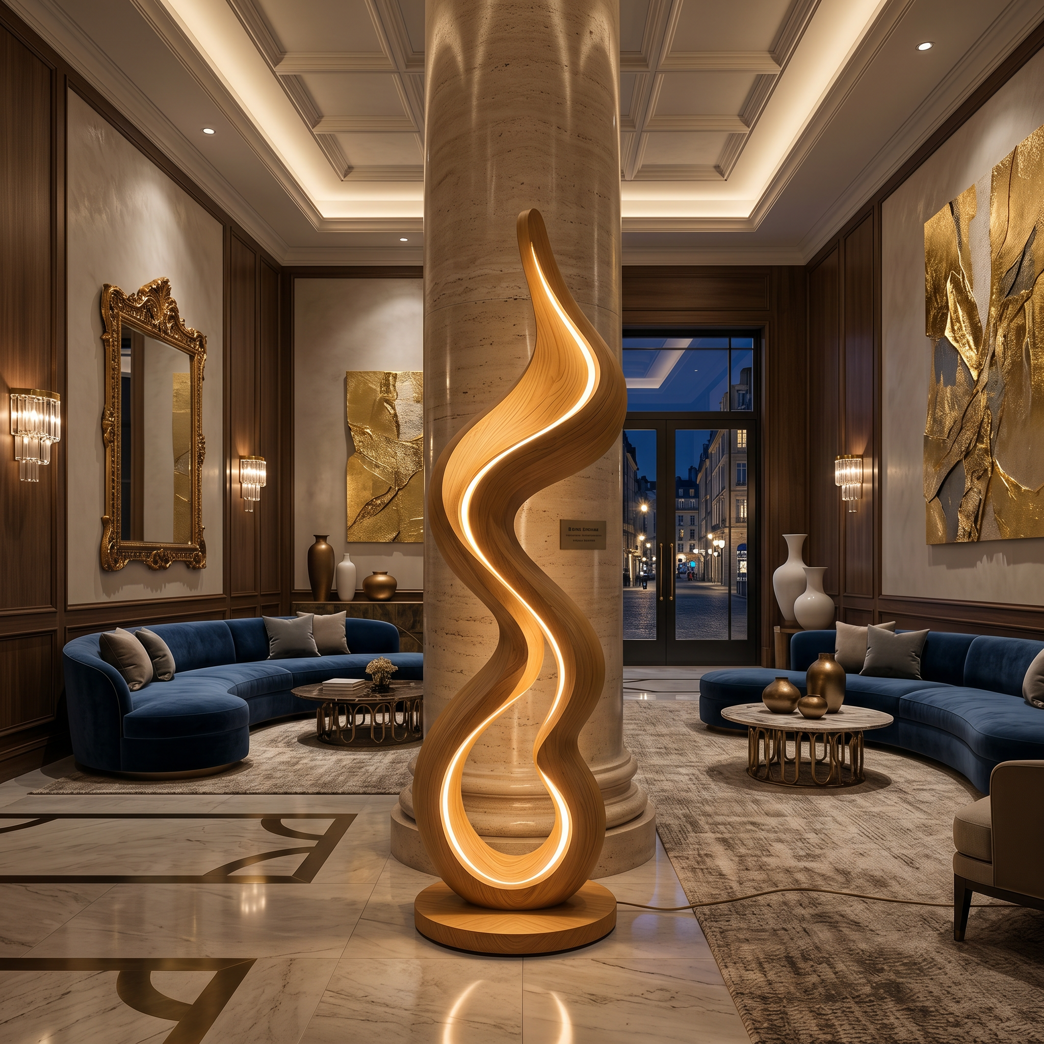 Modern Ribbon Lamp With Shelf For Living Room SILDTTNLAM027