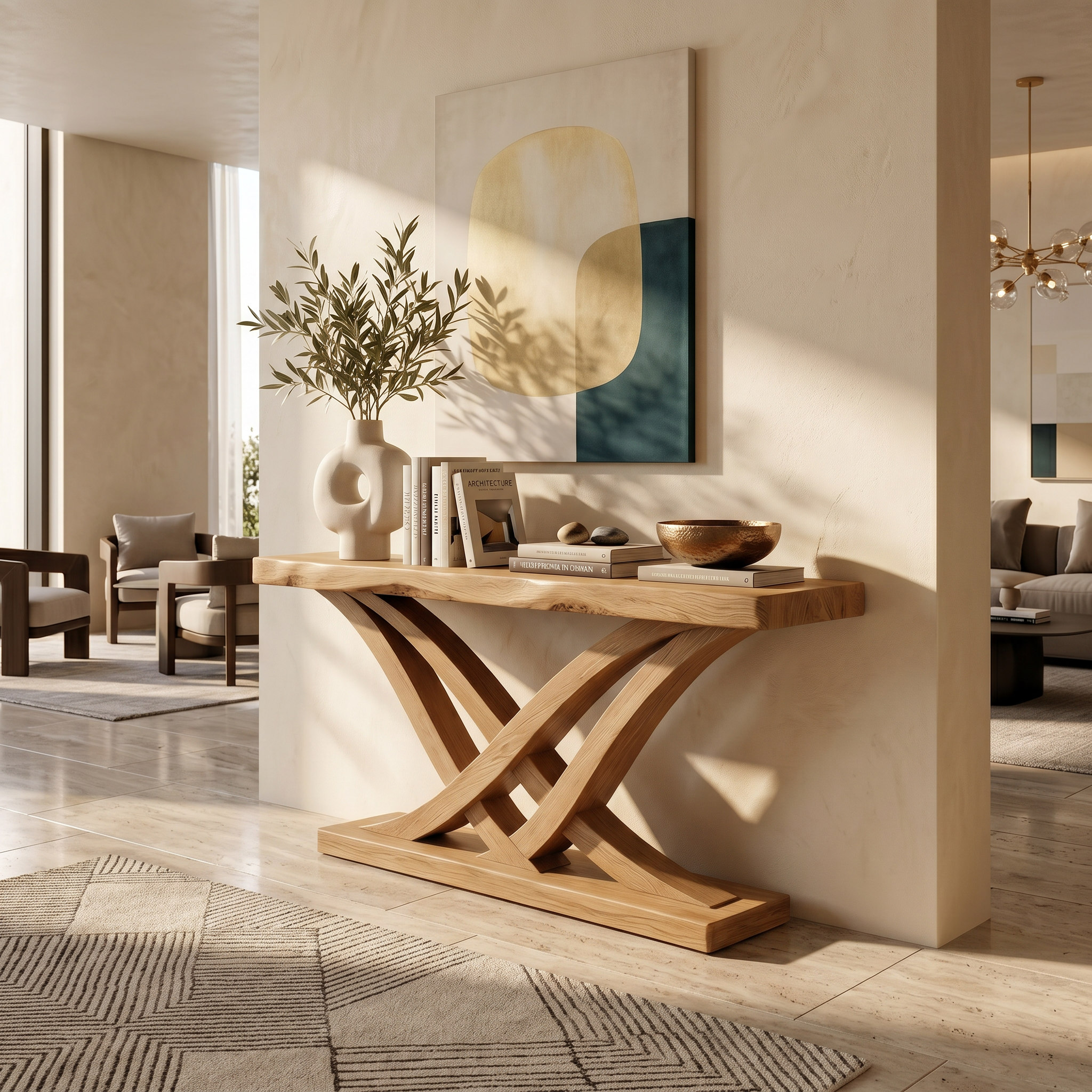 Organic Branch Base Console Table Contemporary Entryway SILDTTRCS107