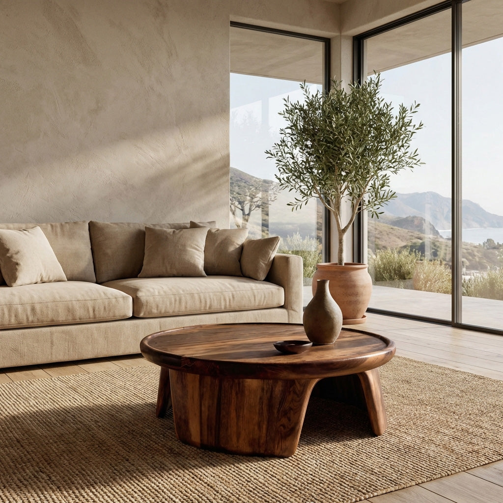 Modern Coffee Table With Three Pedestal Base For Living RTTHHNCF070