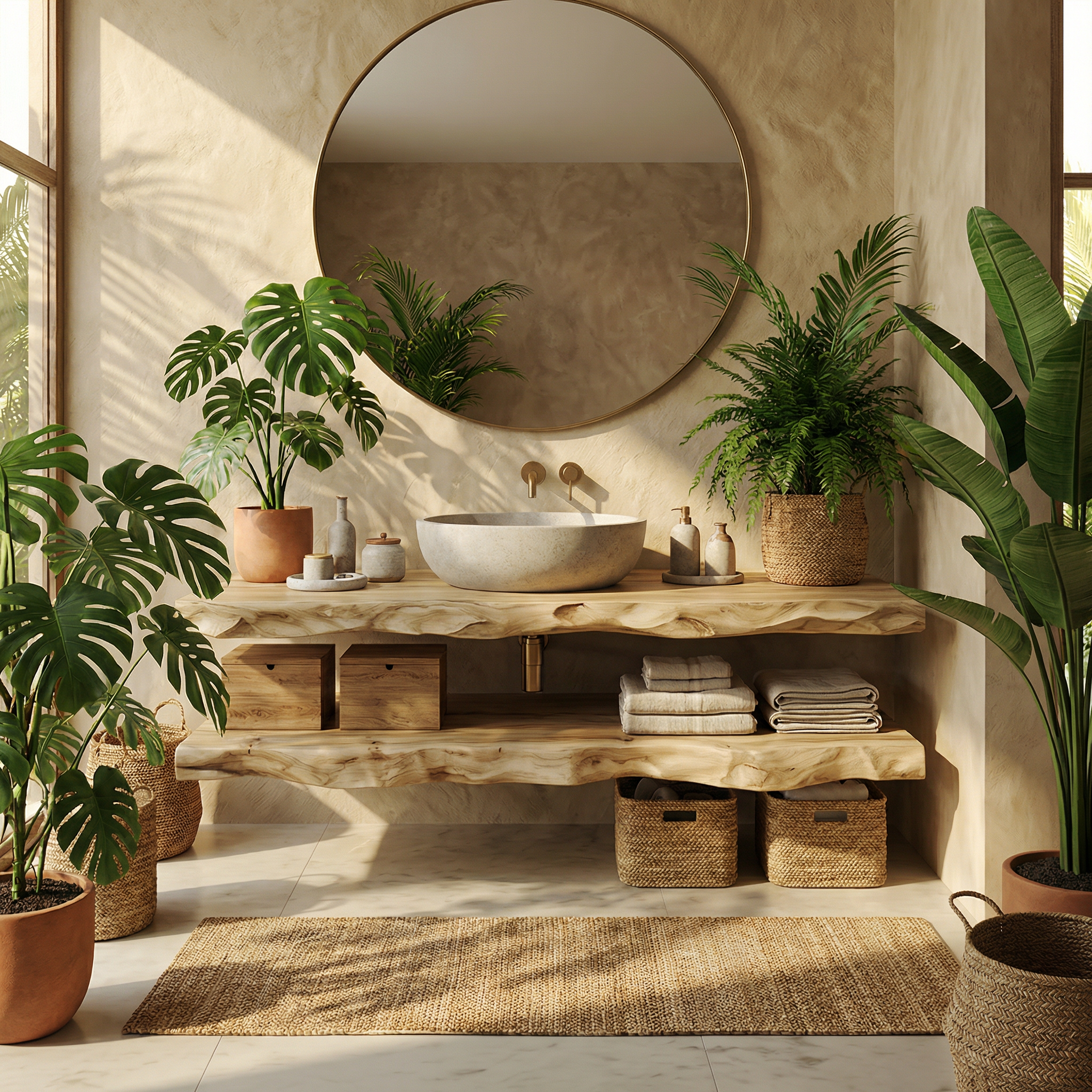 Mediterranean Floating Bathroom Vanity For Bathroom SINLSABRV290