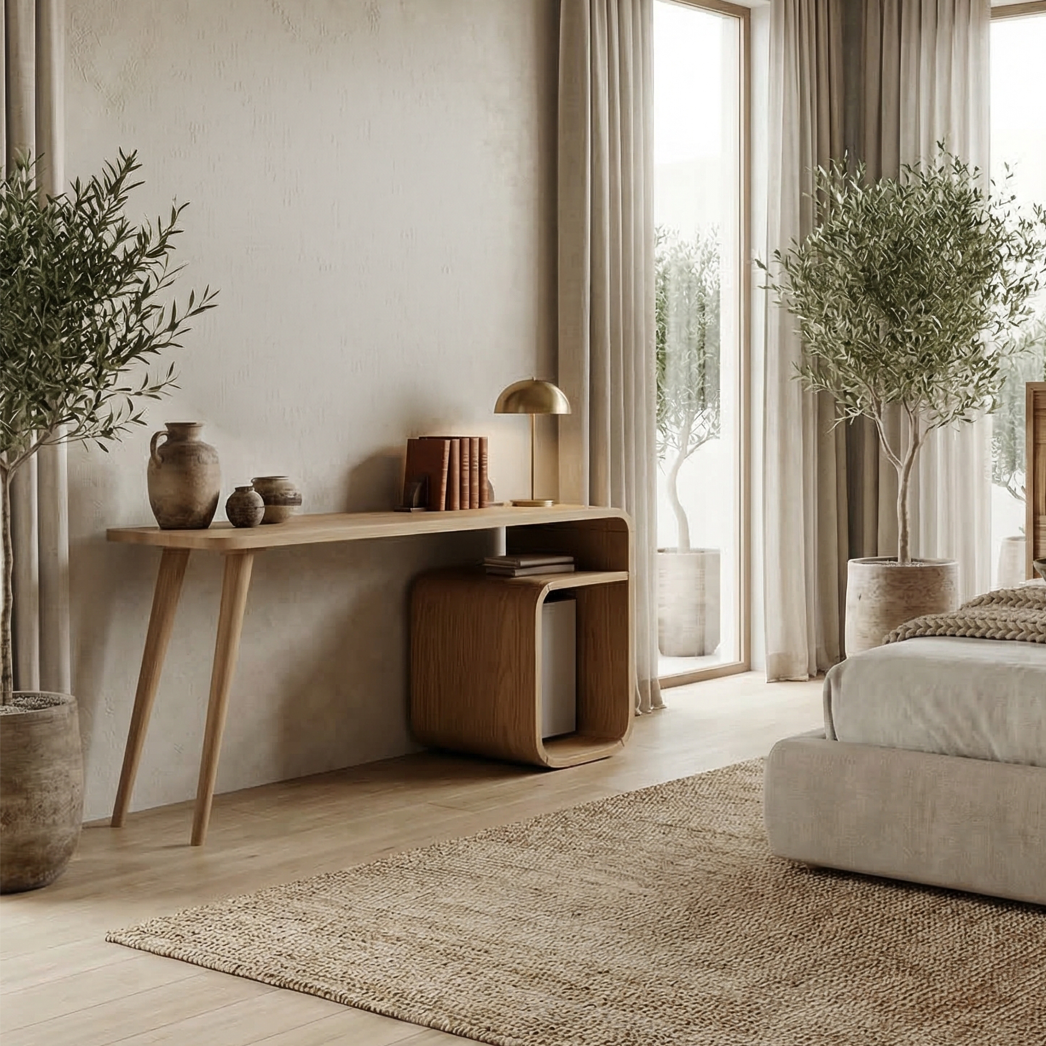 Japandi Writing Desk For Home Office And Bedroom SINLSADK093