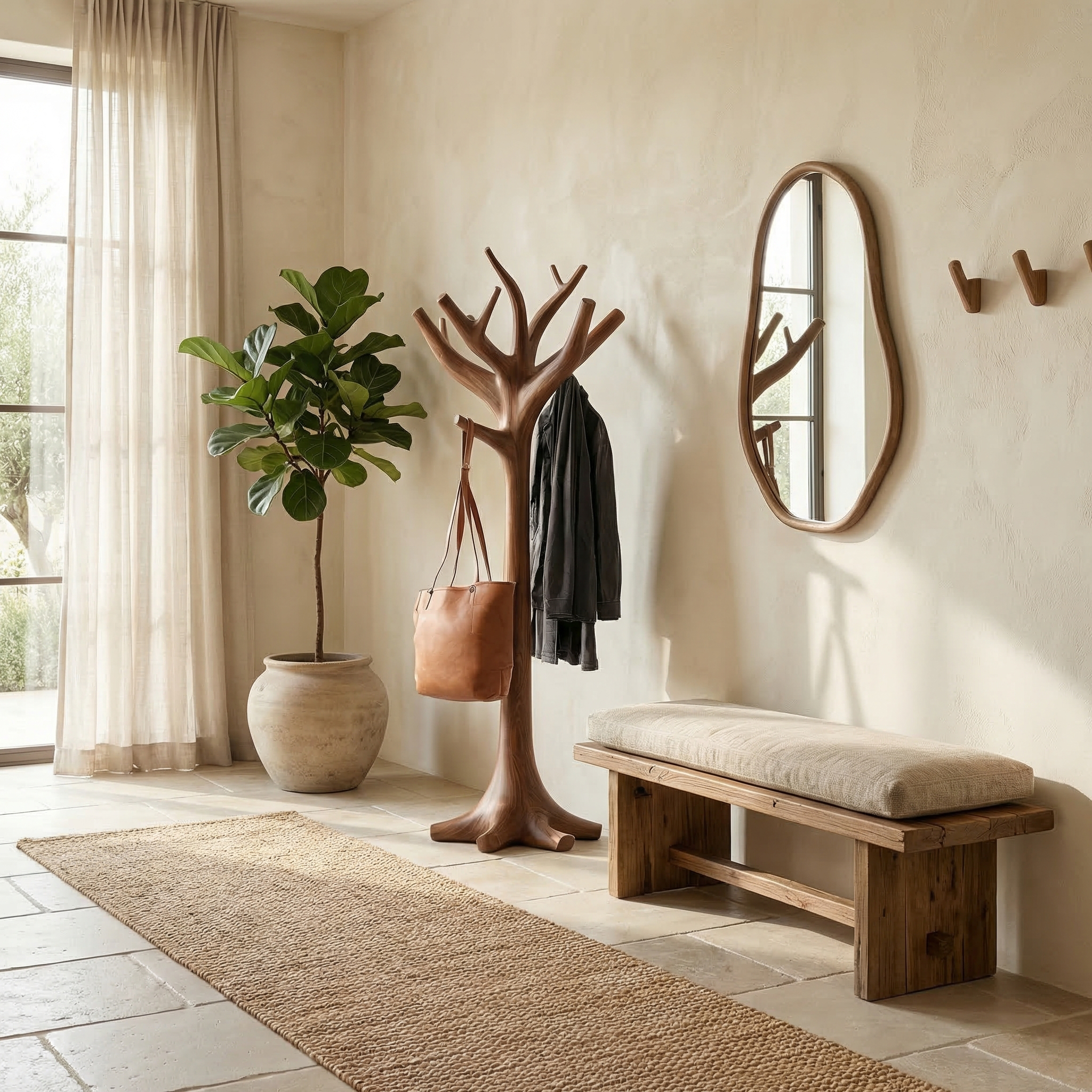Rustic Decorative Tree Coat Rack For Bedroom And Hallway SINLSATCR103