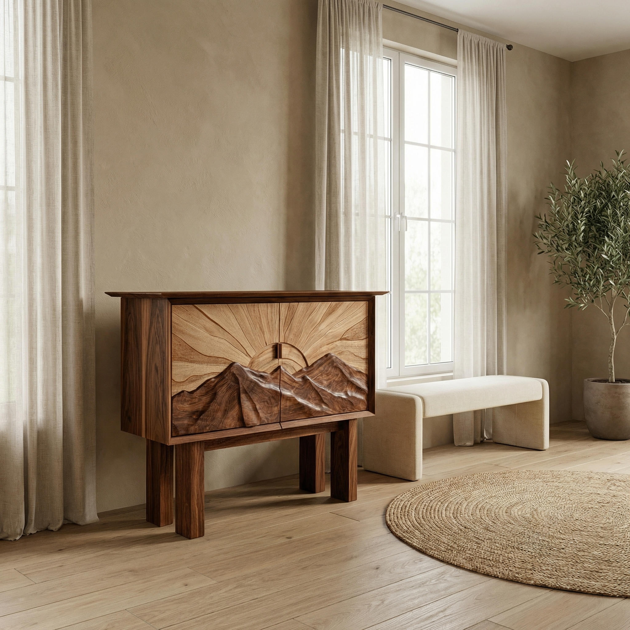 Rustic Artistic Cabinet For Living Room And Dining Room SINLSASC475