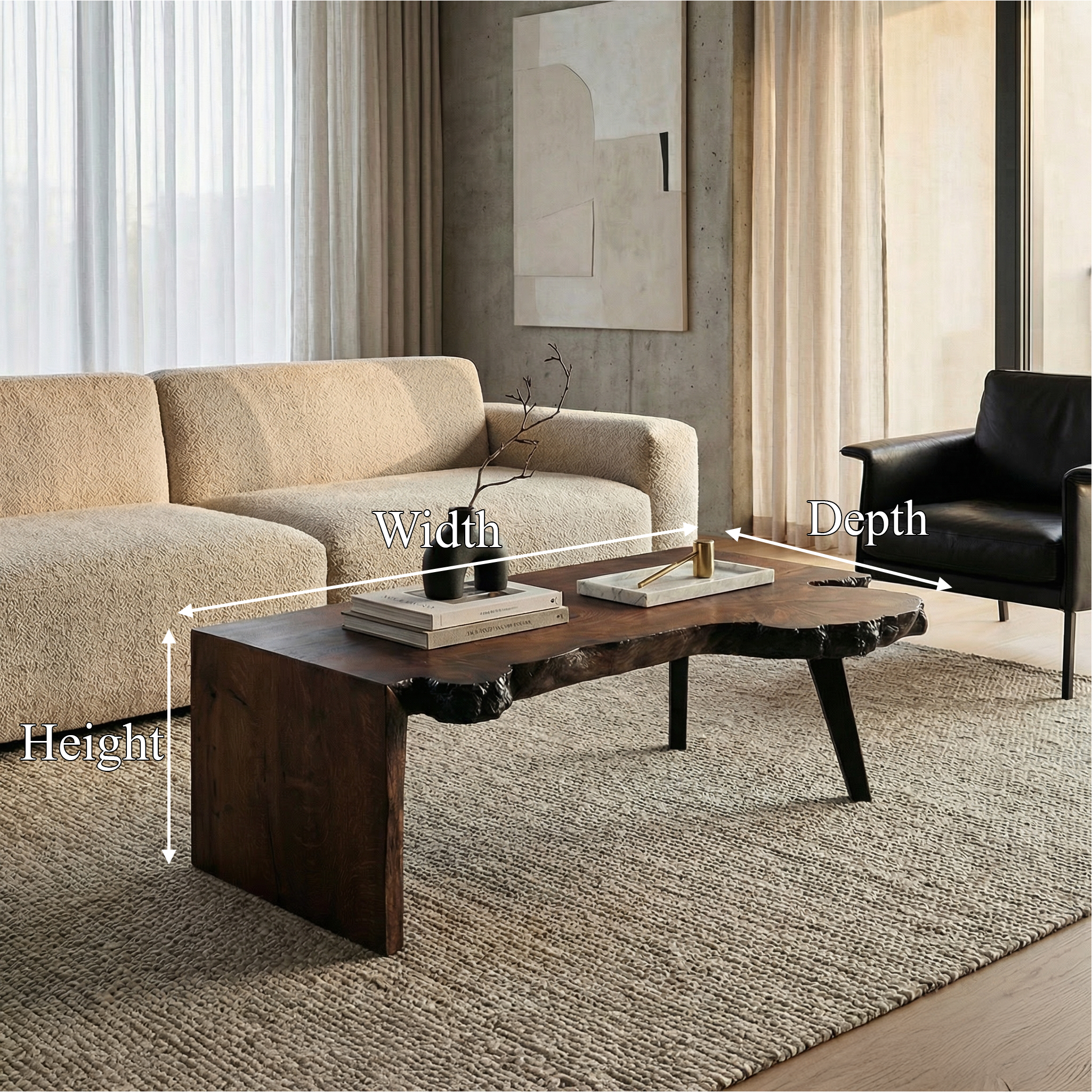 Modern Solid Wood Coffee Table For Living Room SINLSACF348