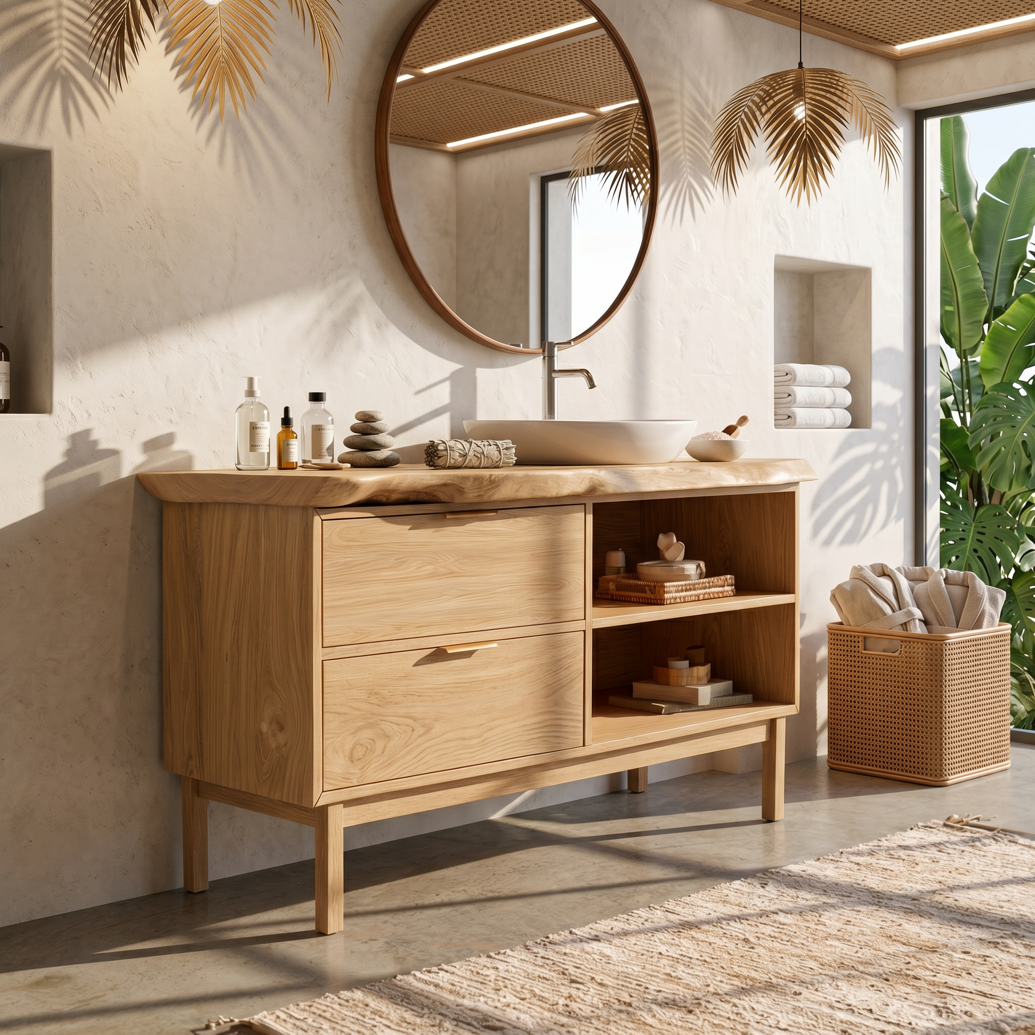 Handmade Wood Sink Cabinet For Powder Room SILDTTRBRV166