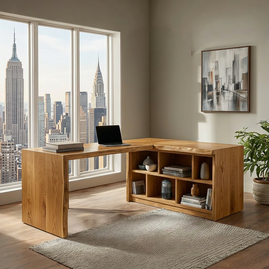 Modern Wooden Desk With Shelves For Home Office RTTHTTDE071