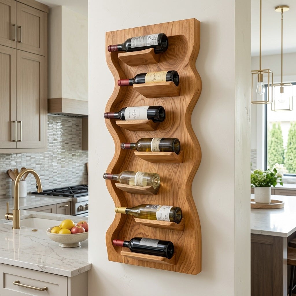 Contemporary Wooden Wine Rack For Dining Room Wall Storage RTTHHNWH005